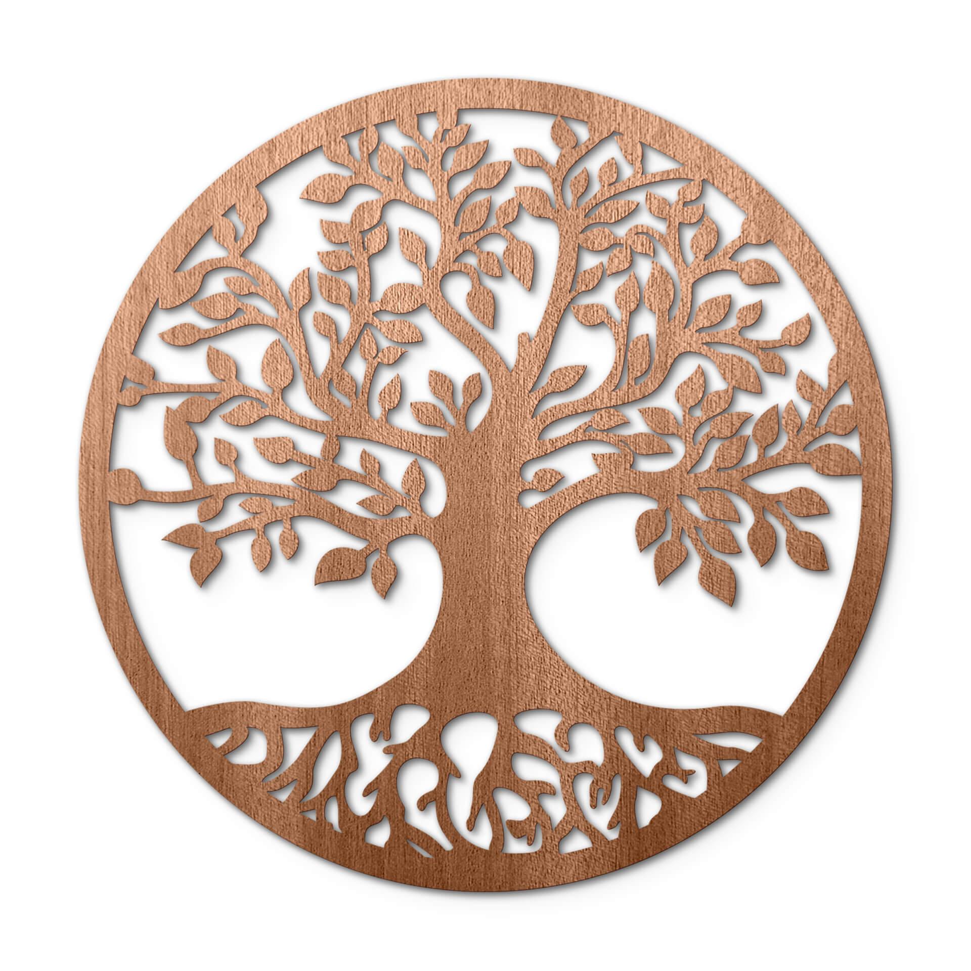 Houten Wanddecoratie Mahoniefineer Boom met Wortels