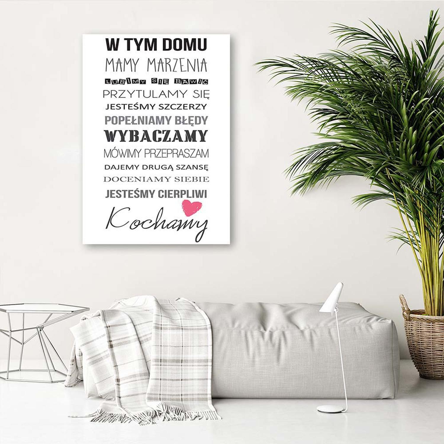 Canvasbillede, I dette hus typografi