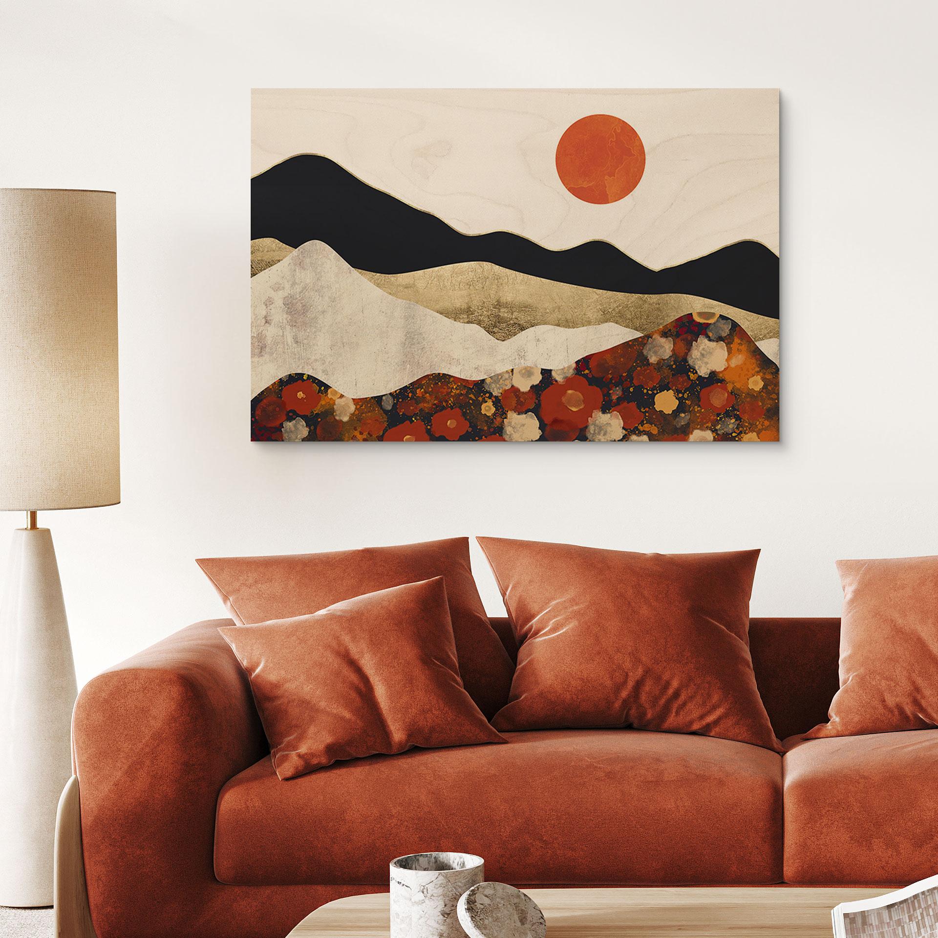 Holzbild Herbstliche Berglandschaft - SpaceFrog Designs