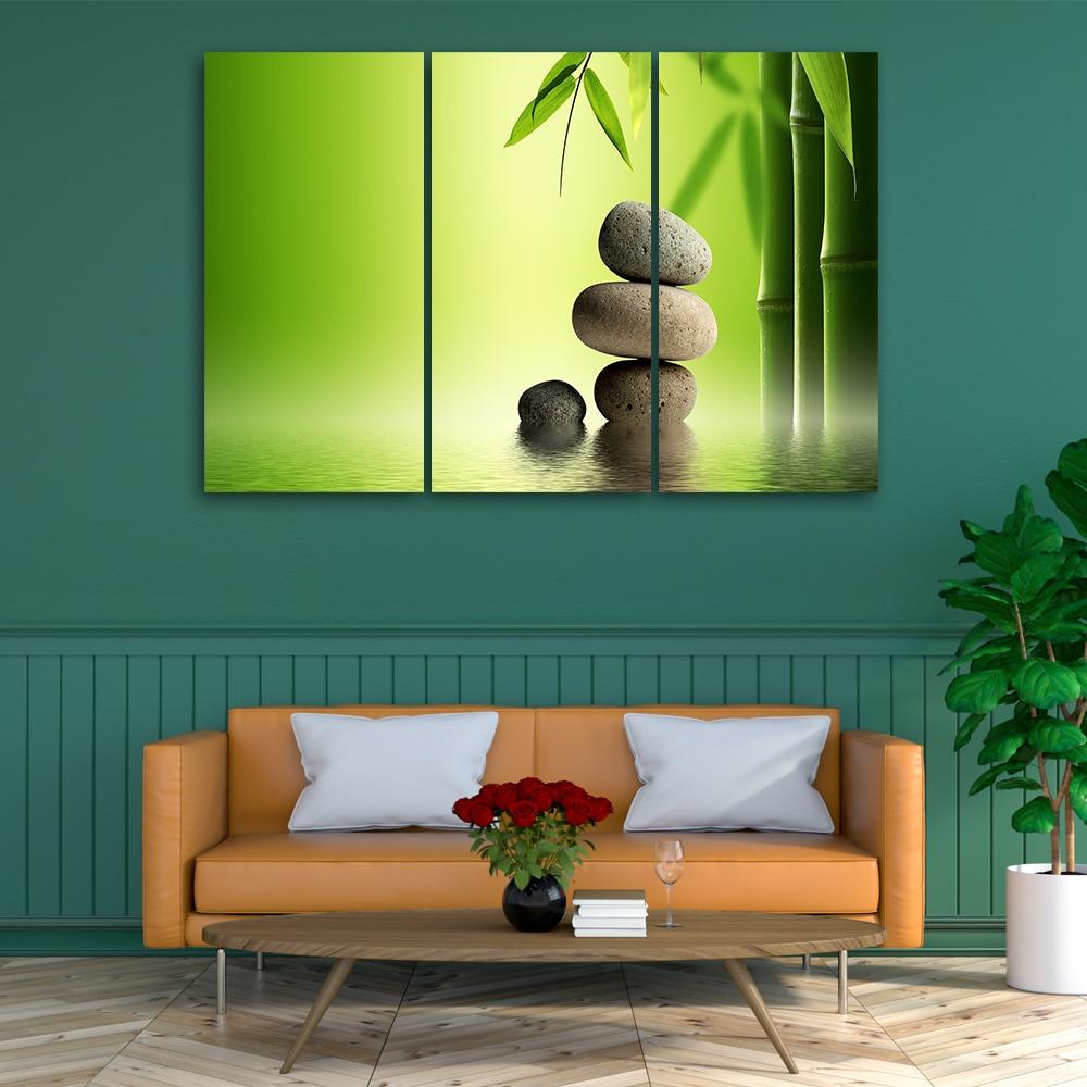3-delt lærredsprint, GREEN Stones Bamboo Zen