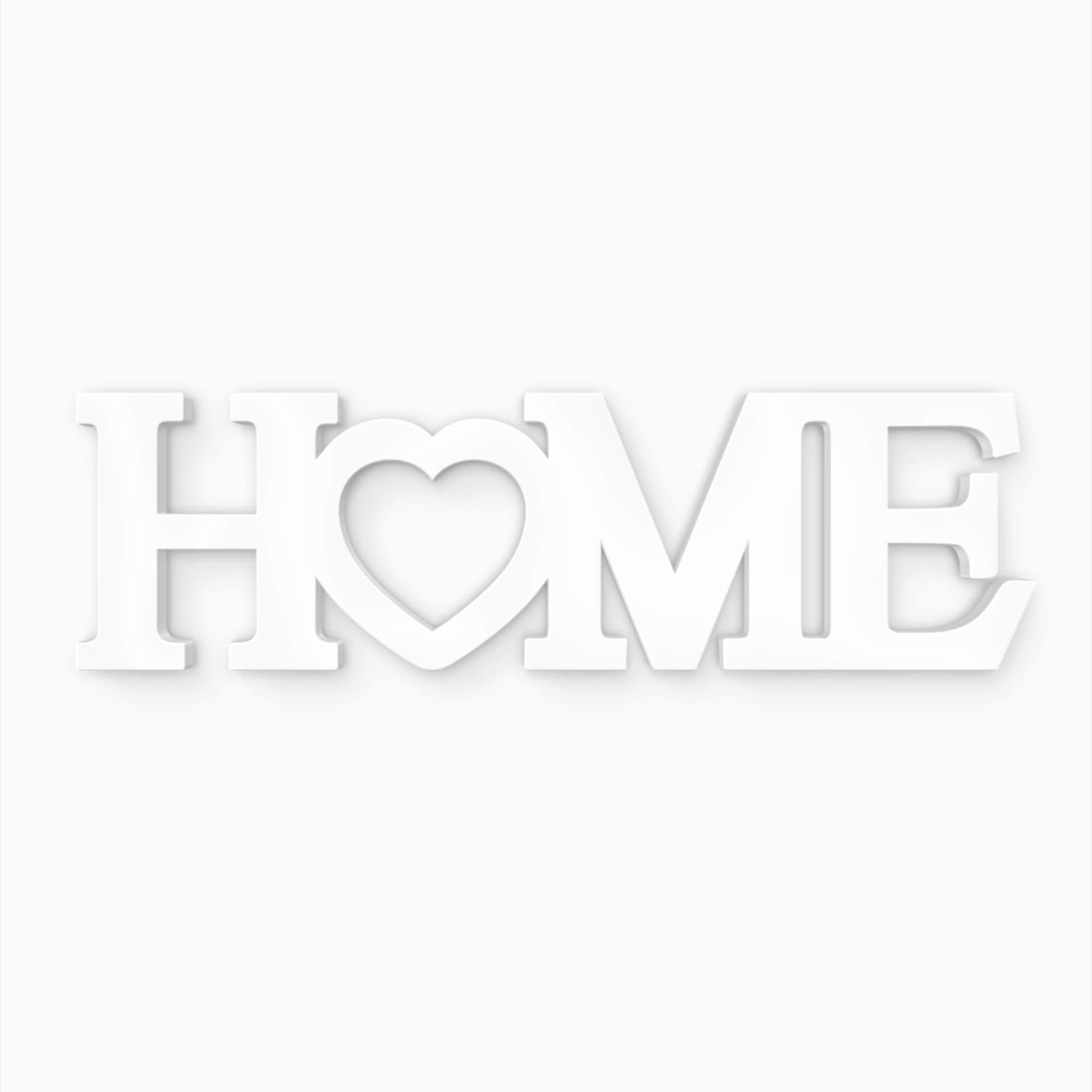 Decoratieletters 3D HOME met Hart