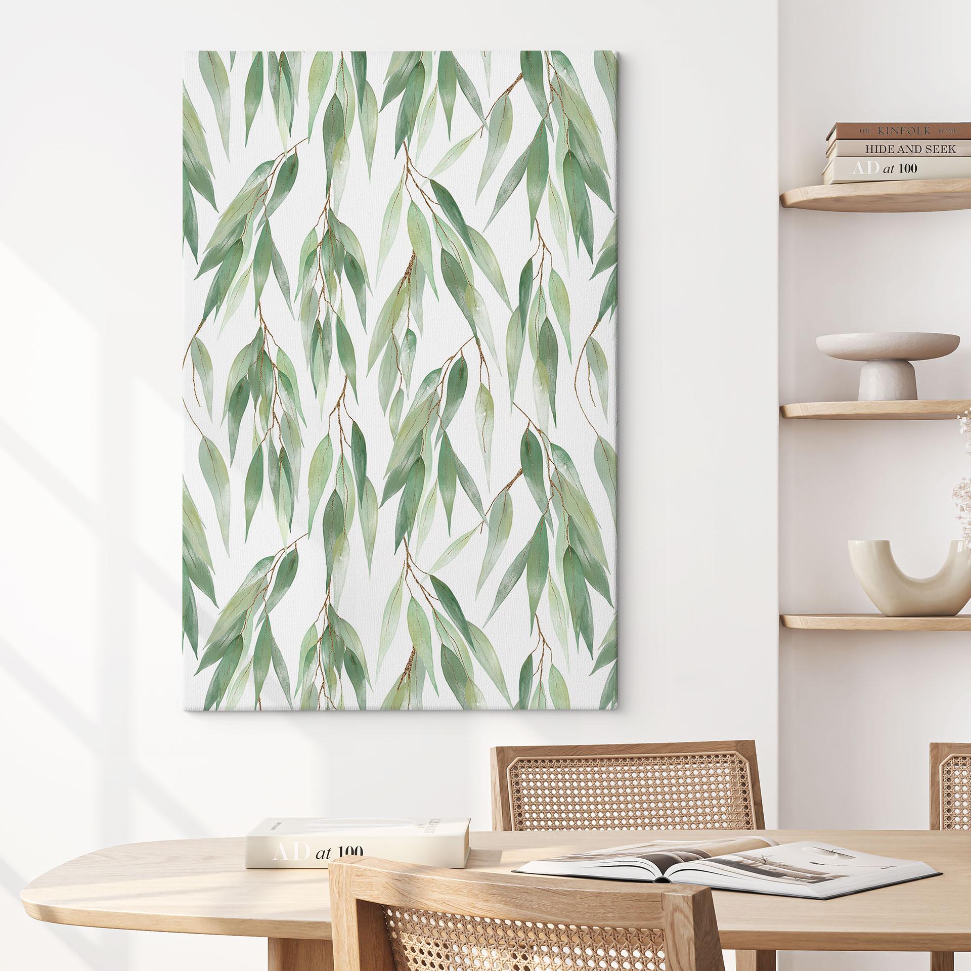 Lærredsprint - Grene med grønne blade - UN Designs