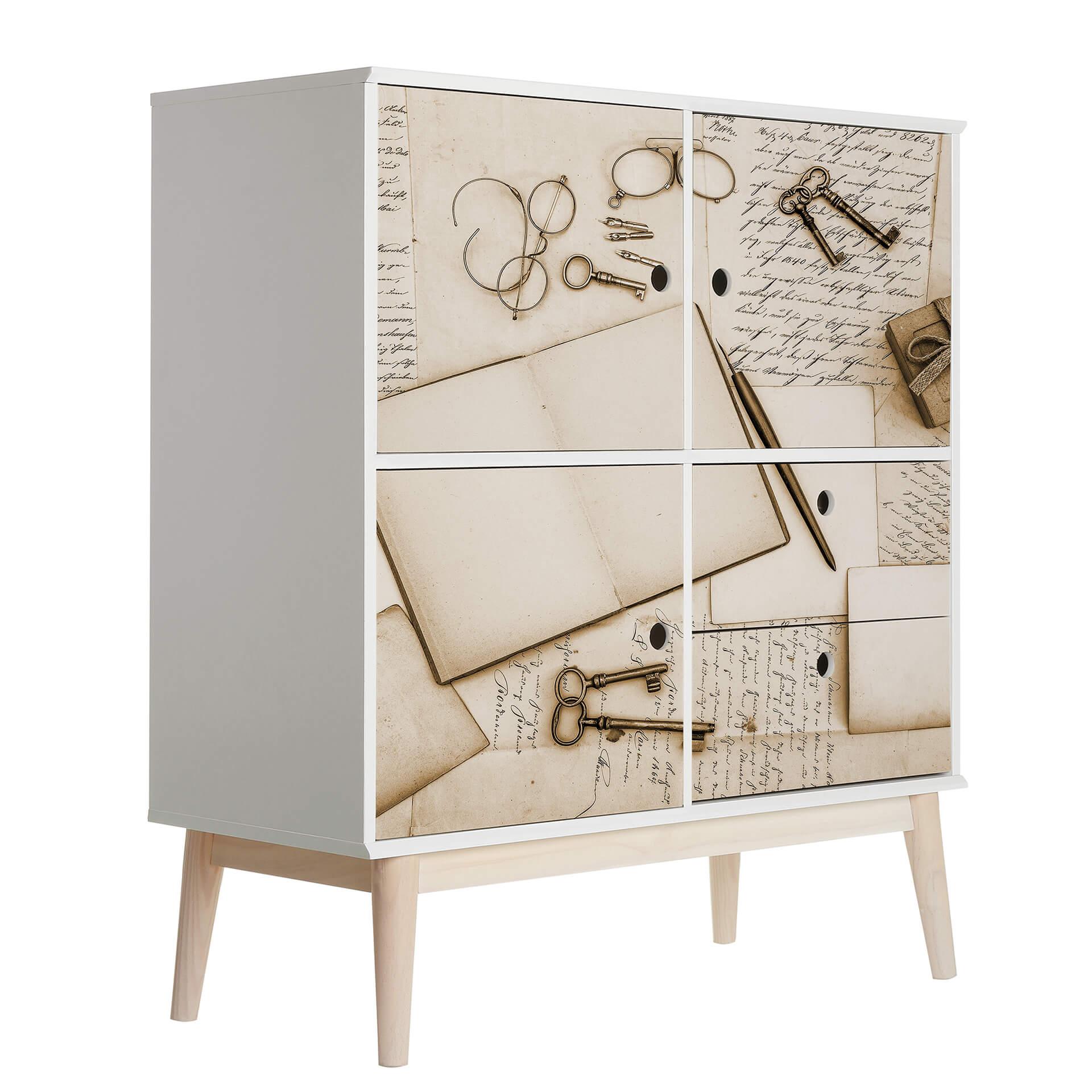 Vinilo adhesivo muebles, vinilo decorativo - lavable - Letras antiguas 02