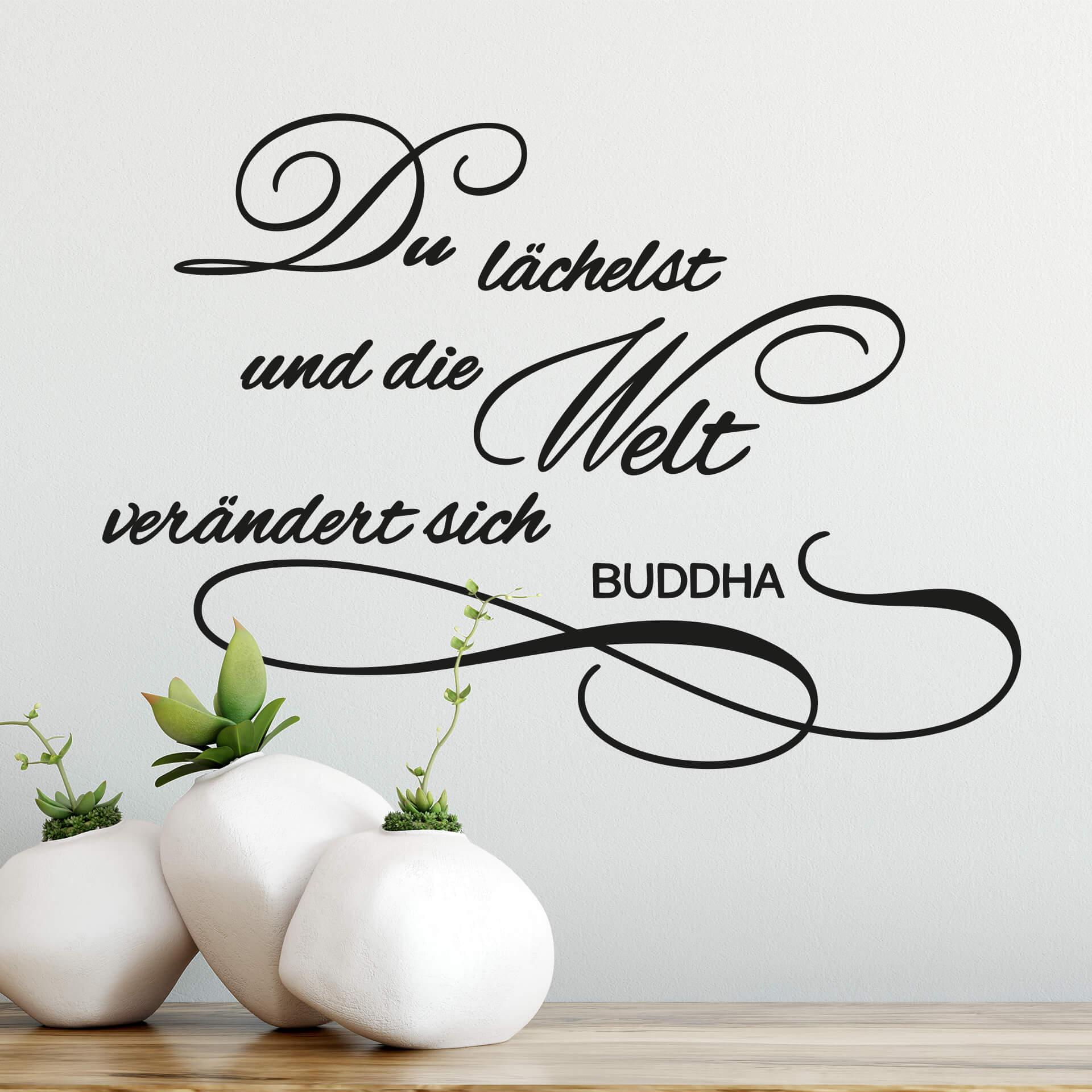 Wandtattoo Du lächelst und die Welt verändert sich