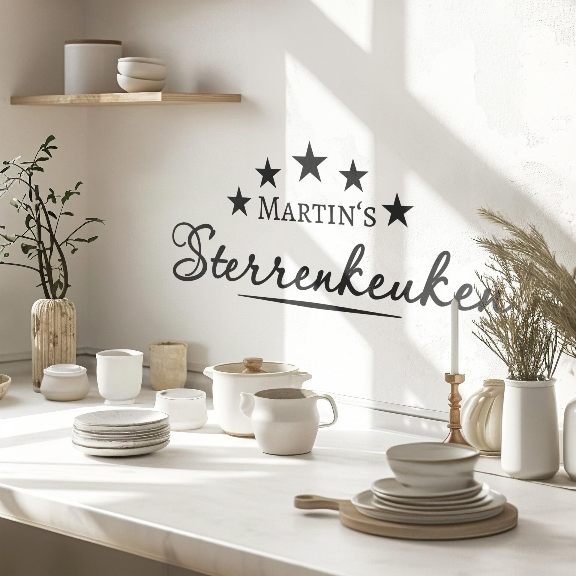 Muursticker + Naam Sterrenkeuken