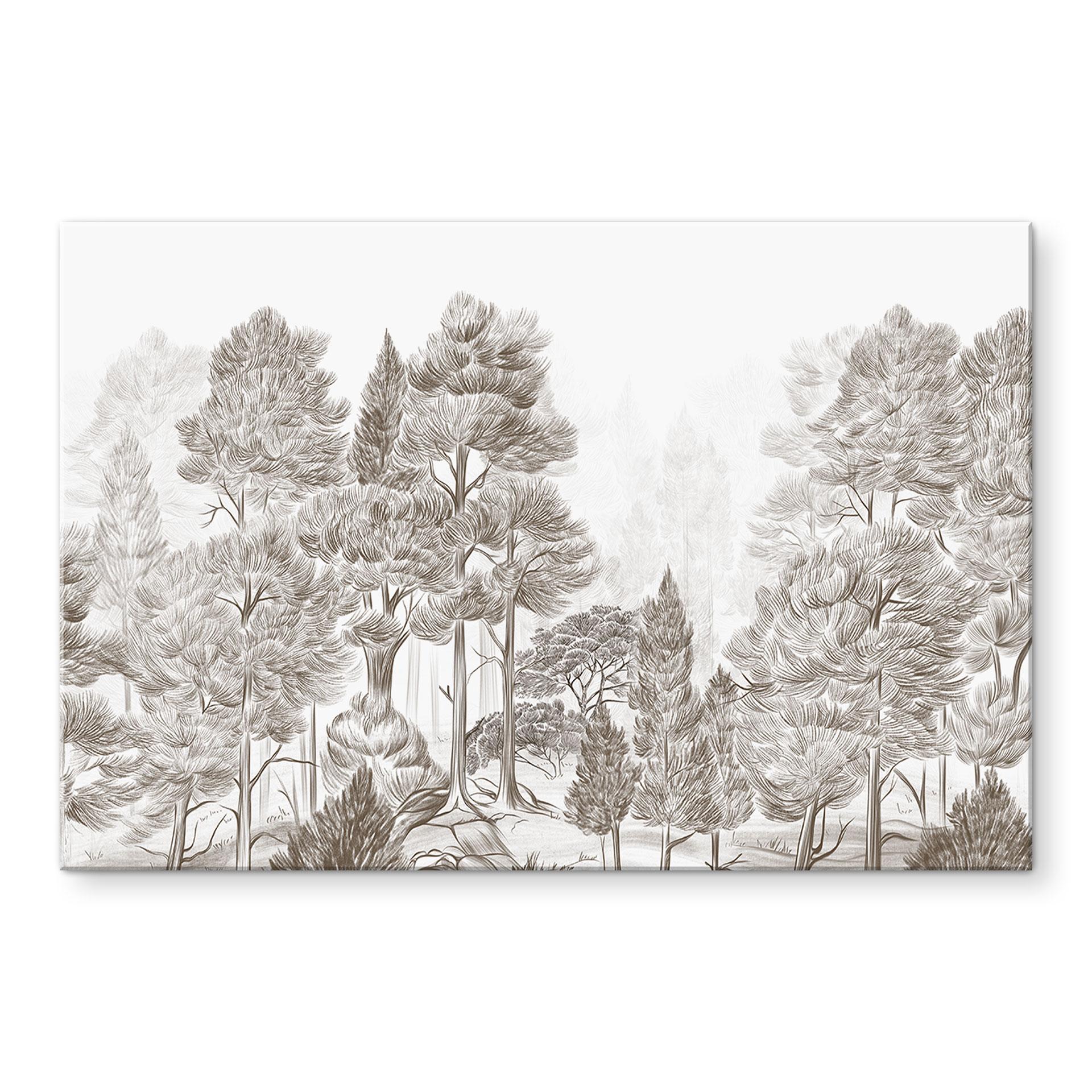 Acrylglas Forest met boslandschap in beige - Ms Tiff