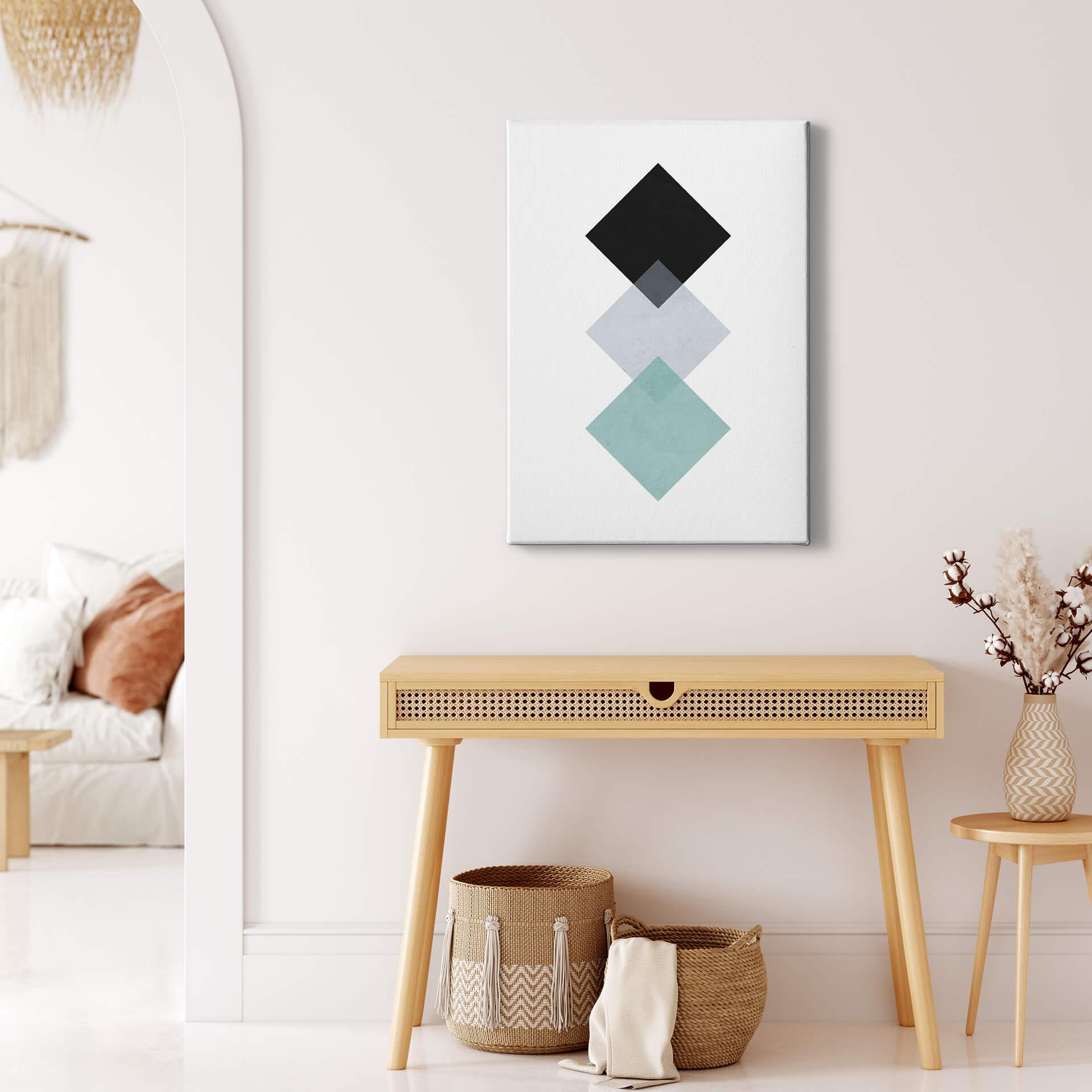 Lienzo Nouveauprints - Cuadrados aqua