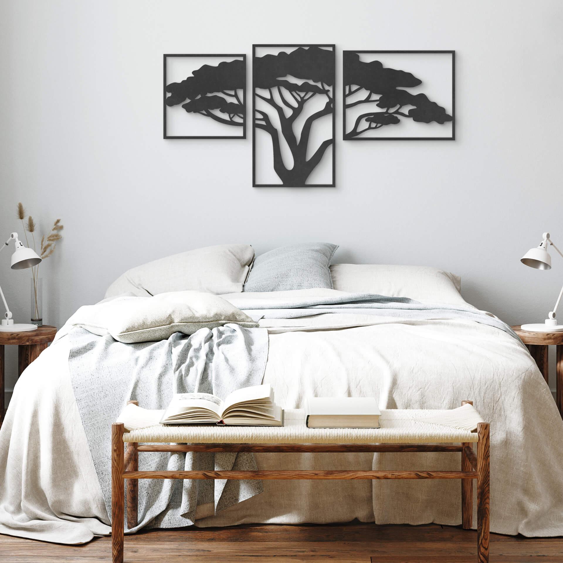 Decoración en madera MDF Árbol africano (3 piezas)