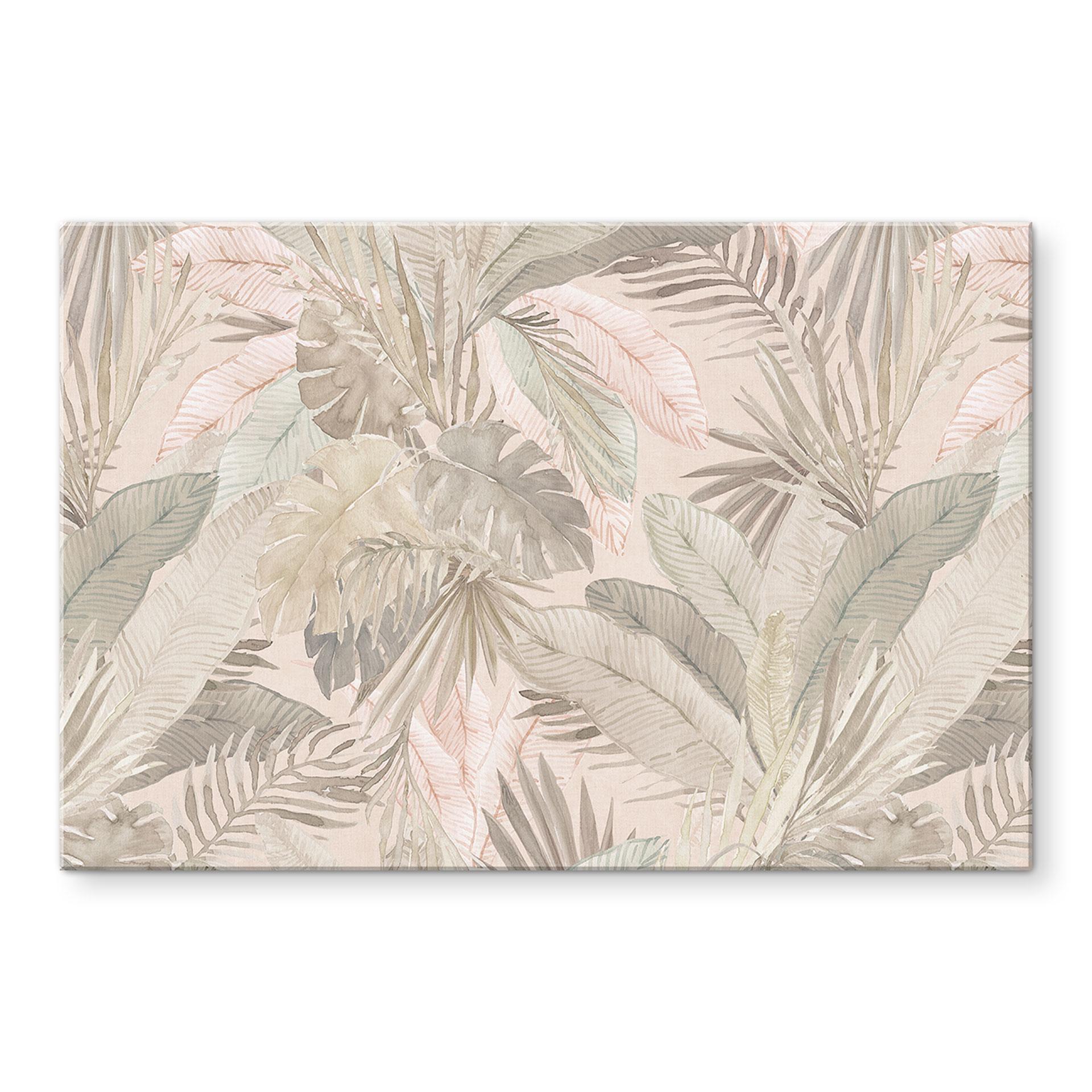 Akrylbillede tropiske blade i junglen pastel - Bloomery Decor