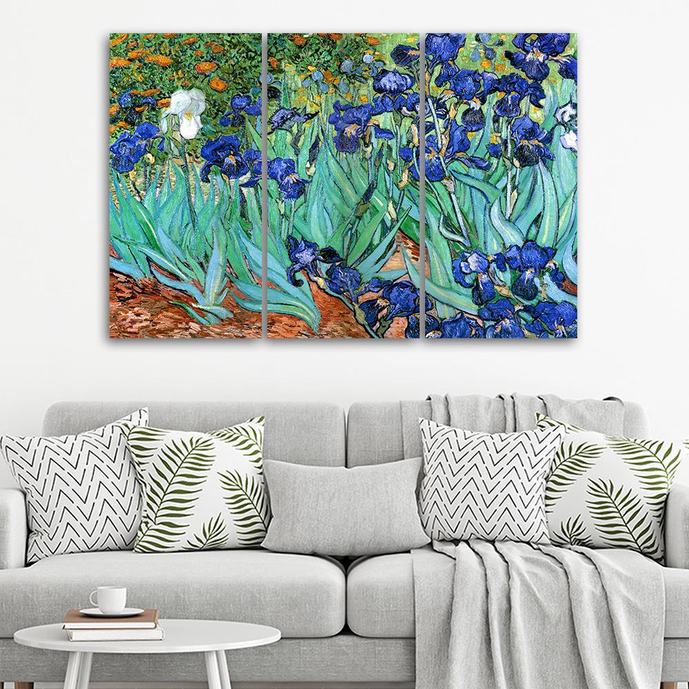 3 stykke lærredstryk, Vincent Van Gogh iris