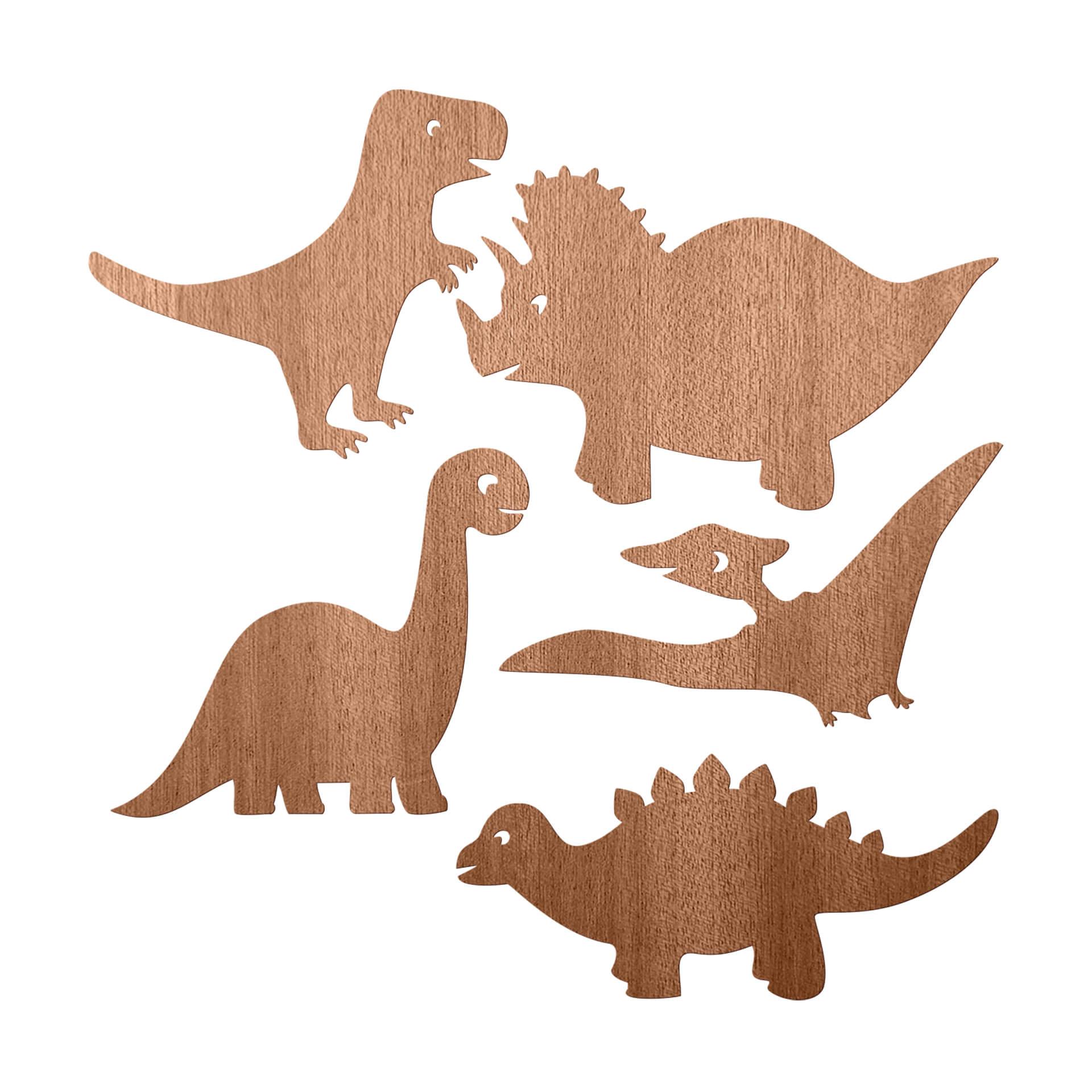 Houten Dino Set Mahoniefineer (5-delig)