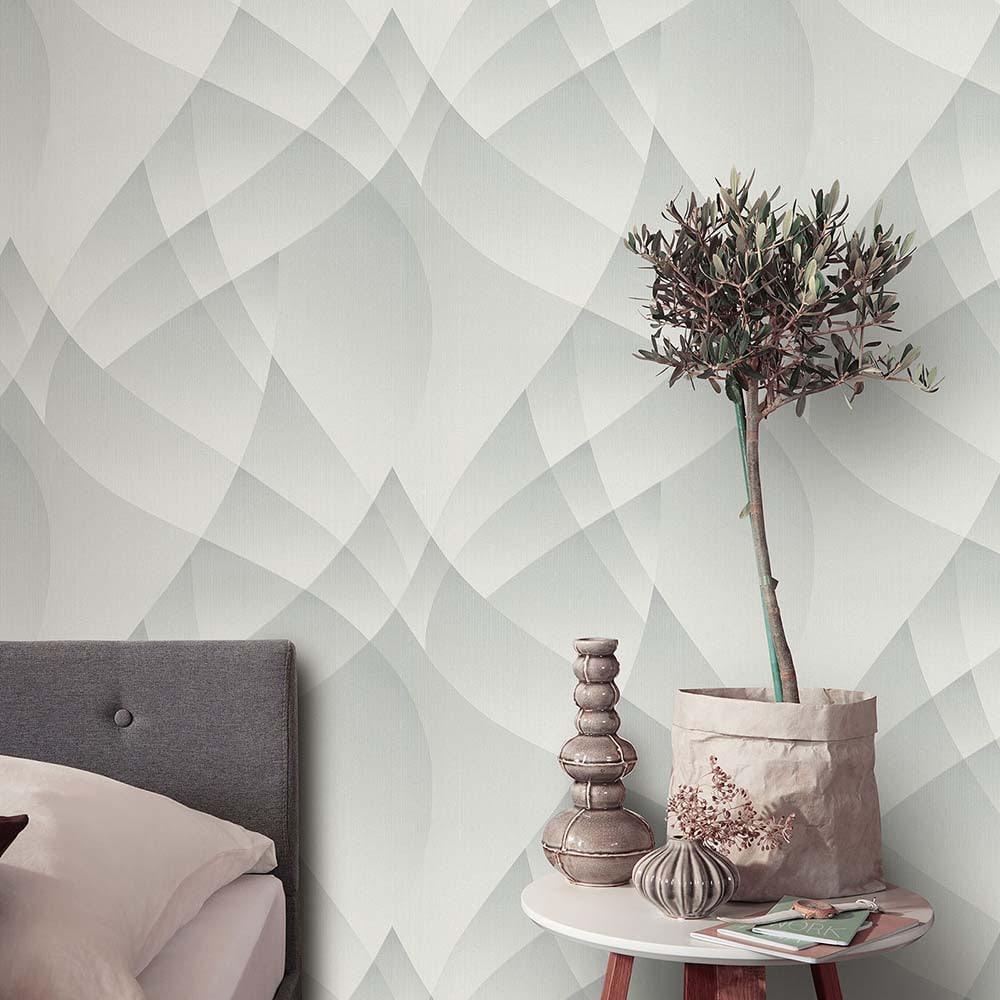 3D tapet, geometrisk vægbeklædning Fashion for Walls 4 af Guido Maria Kretschmer grå