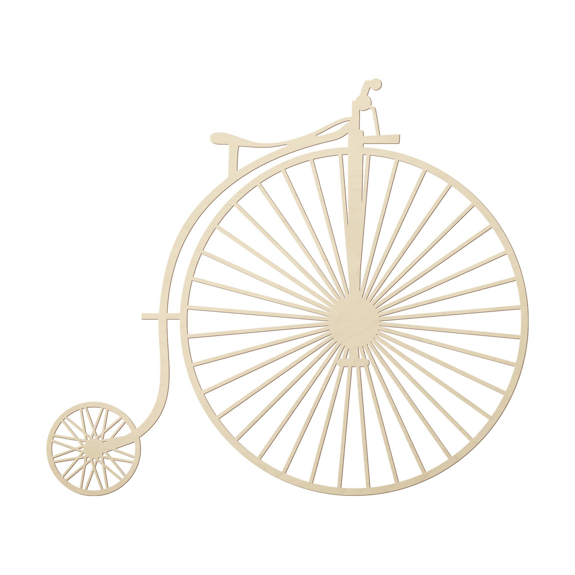 Decoración en madera chapa de chopo - Bicicleta antigua - penny-farthing