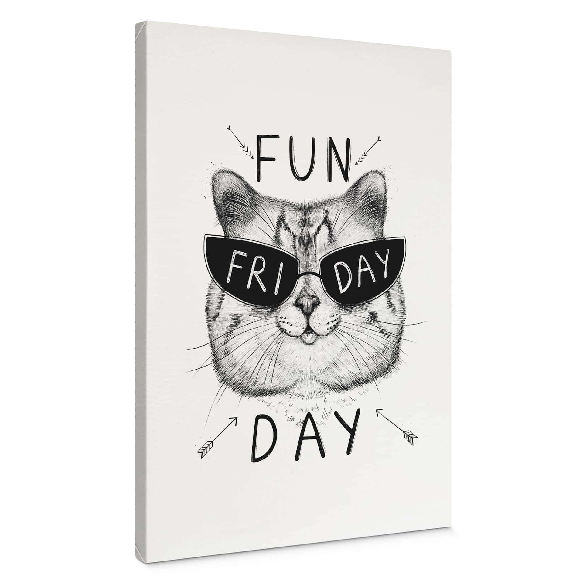 Canvasbillede Kat med solbriller - Fun Friday Cat - Korenkova