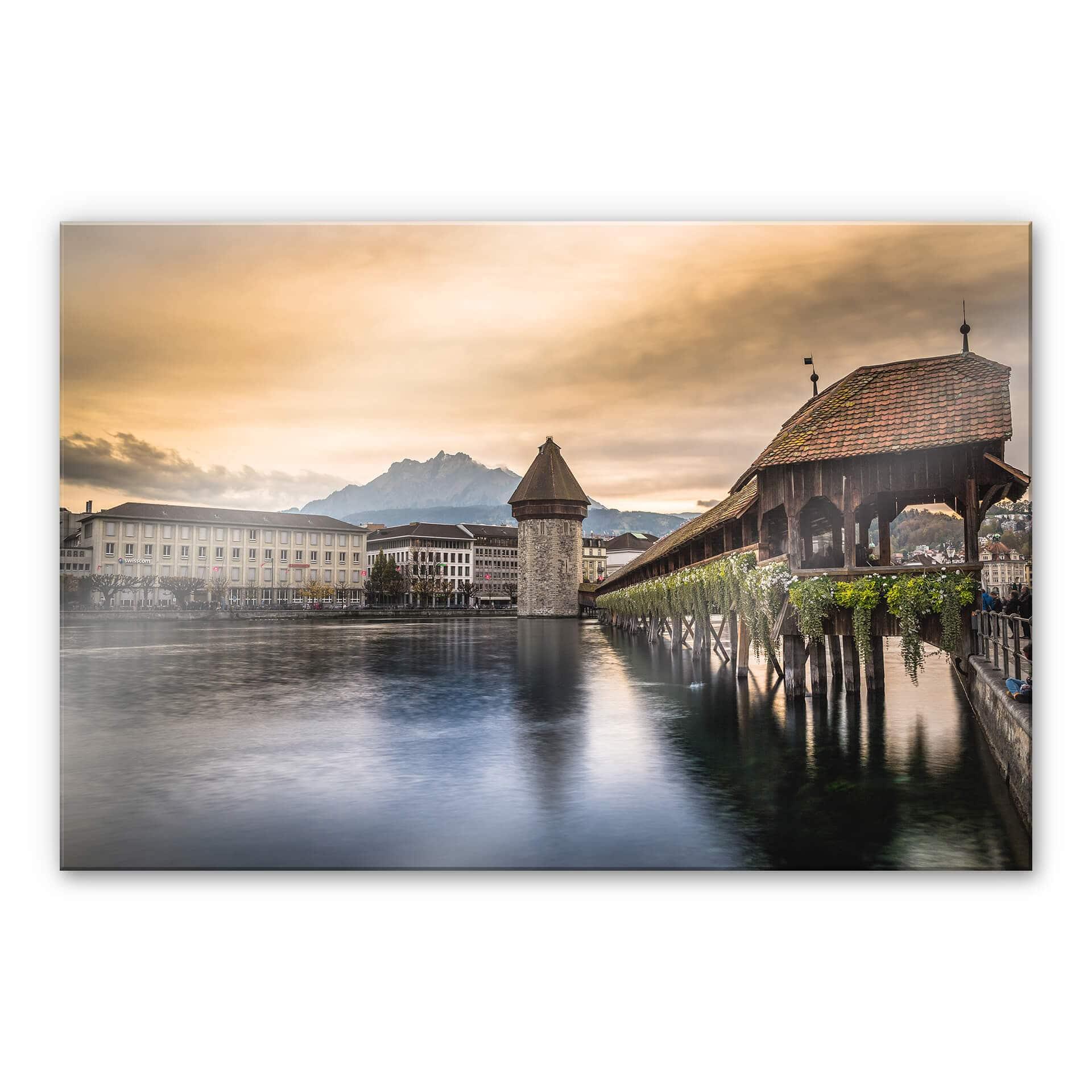 Akrylbillede Huber - den gamle bydel i Luzern