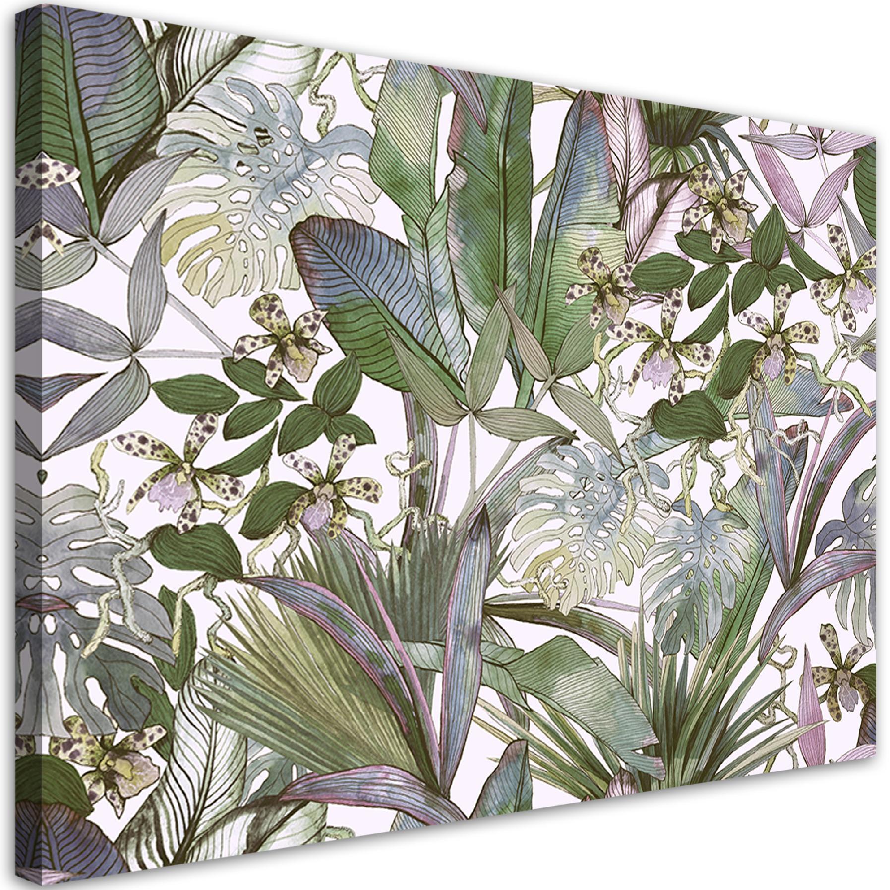 Canvasbillede, Tropiske monstera-blade