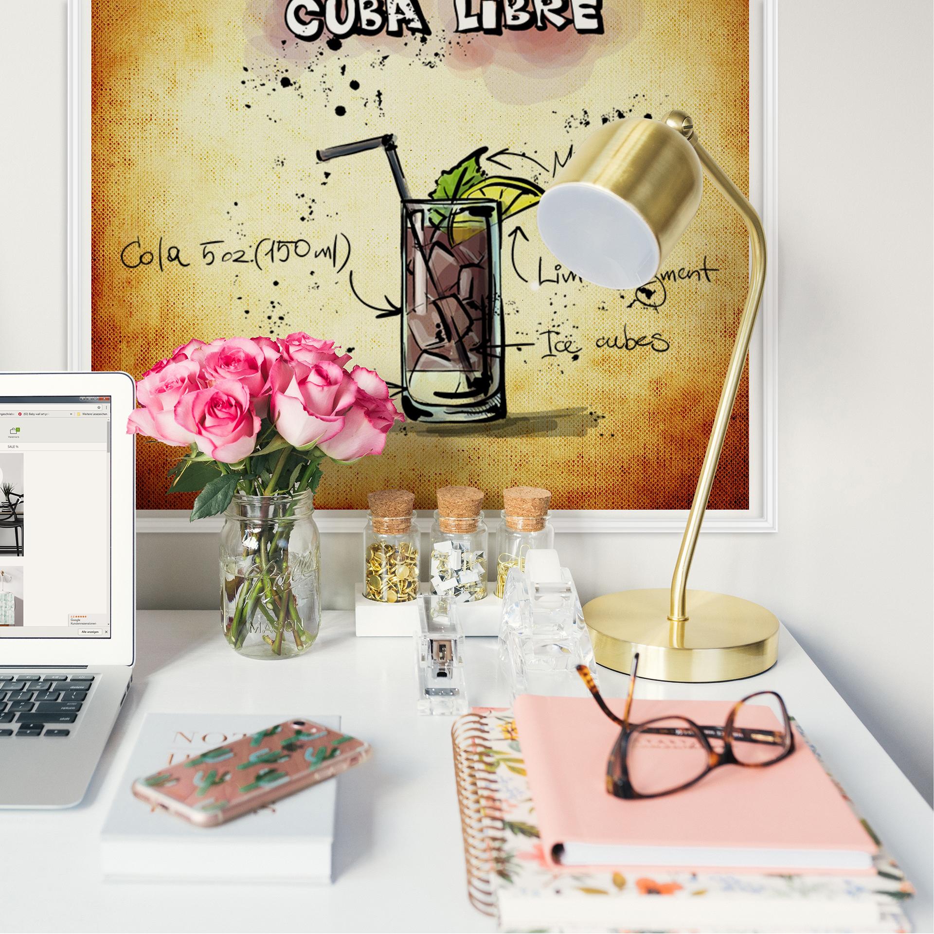 Zelfklevende Poster Cuba Libre Recipe