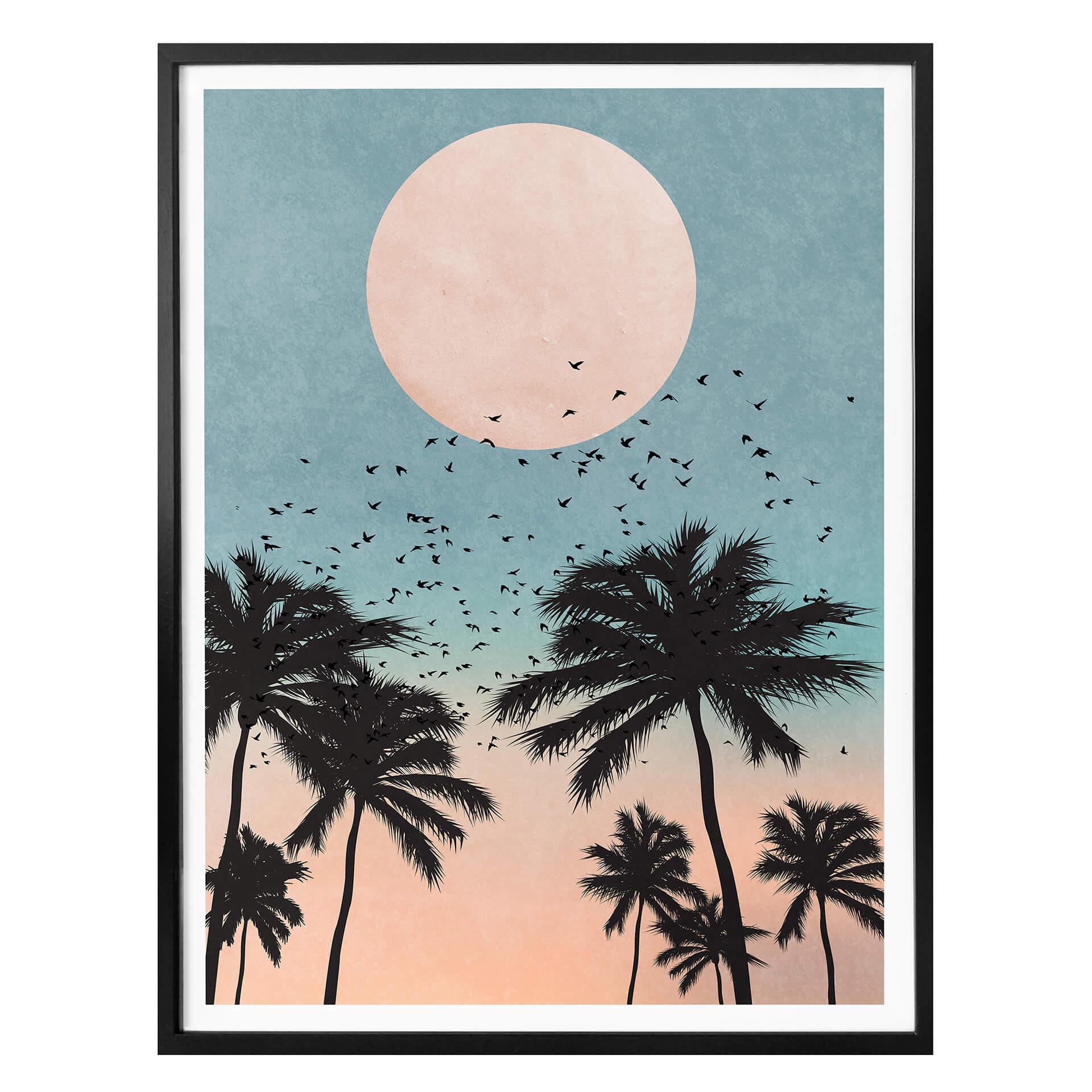 Póster Kubistika - Puesta de sol