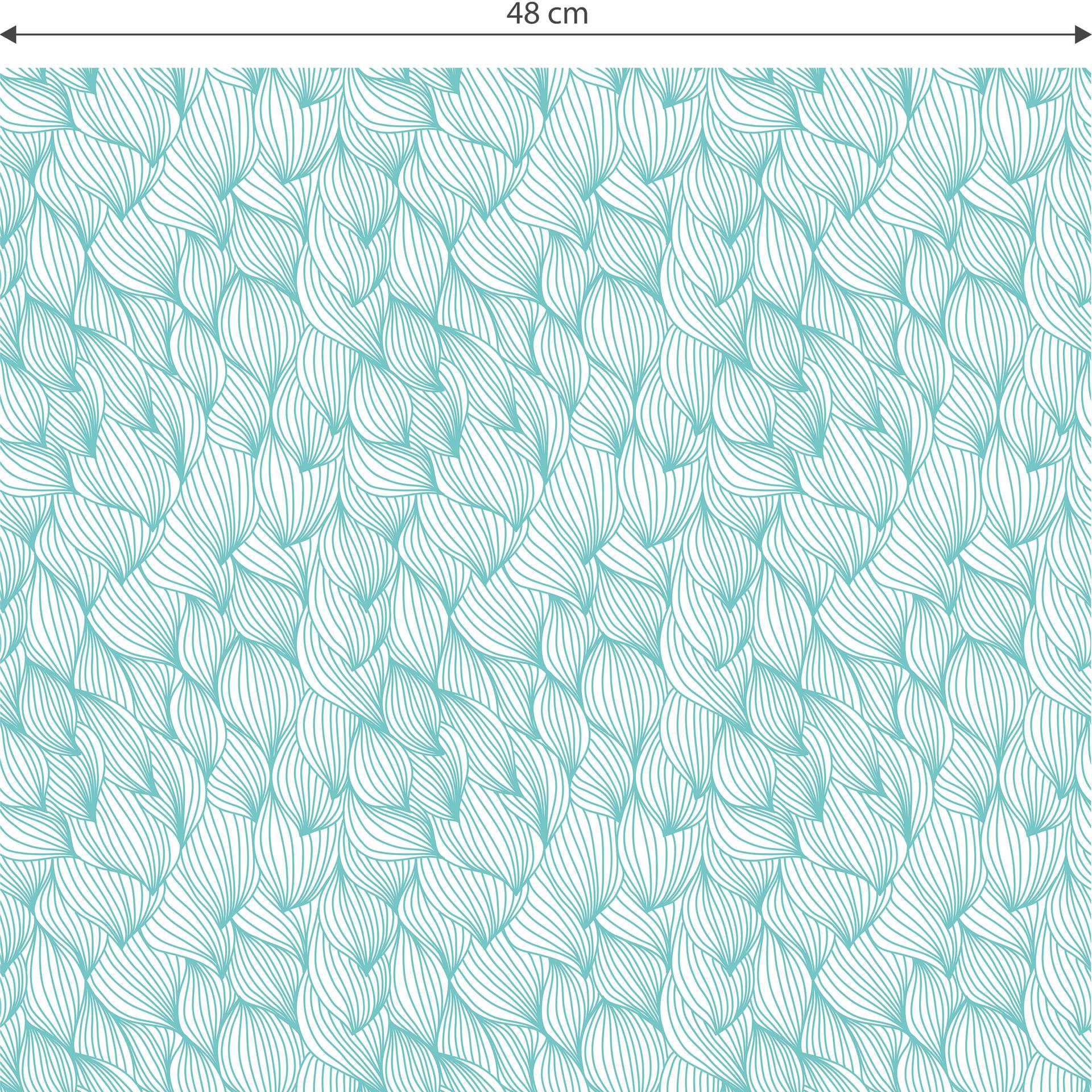 Patroonbehang – Grafische Golven – turquoise
