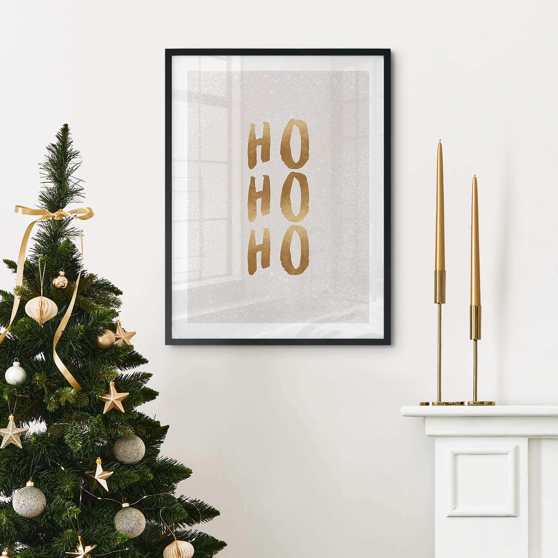 Poster Weihnachten - Ho Ho Ho in Gold - Orara Studio