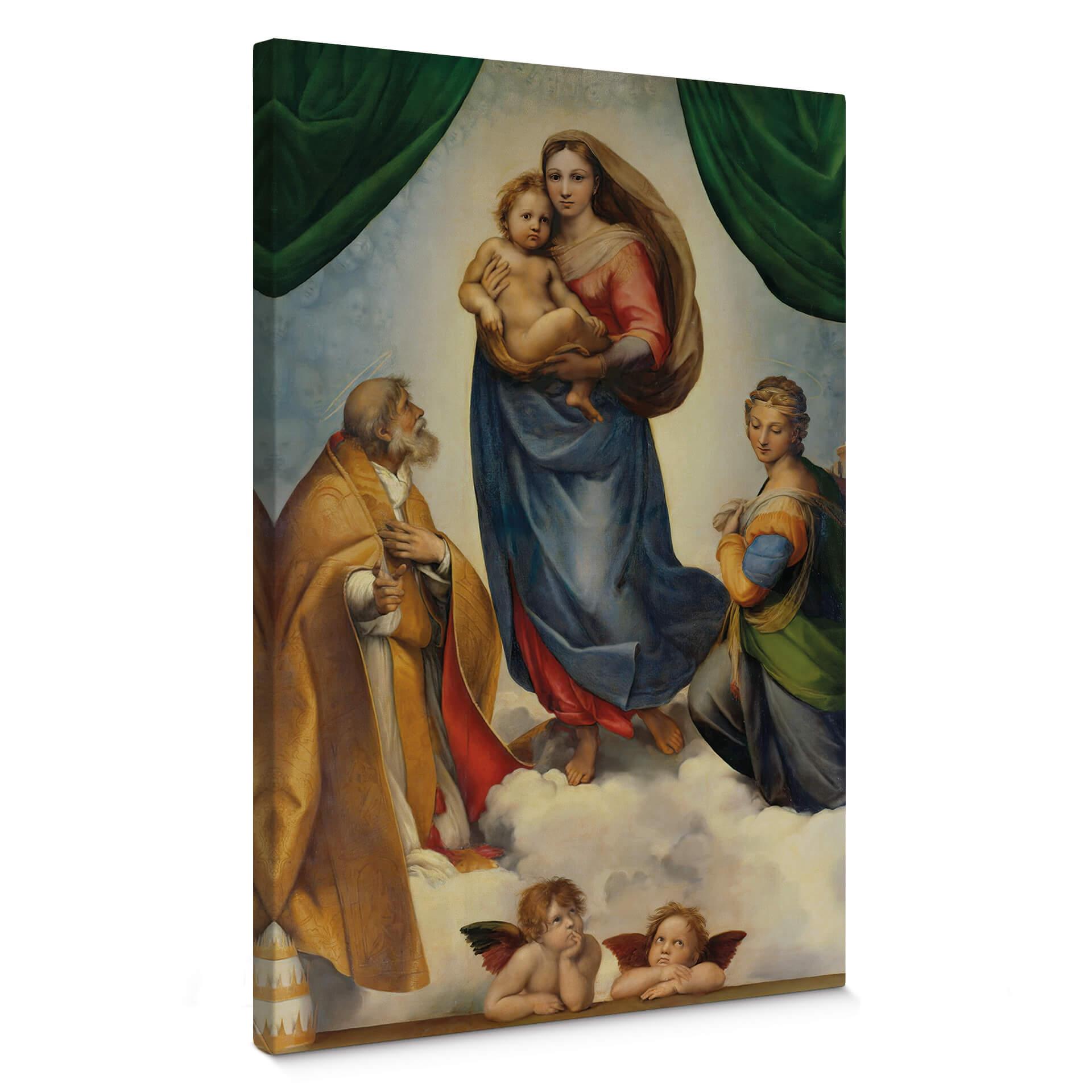 Raphael - Den sixtinske Madonna - Lærredsprint