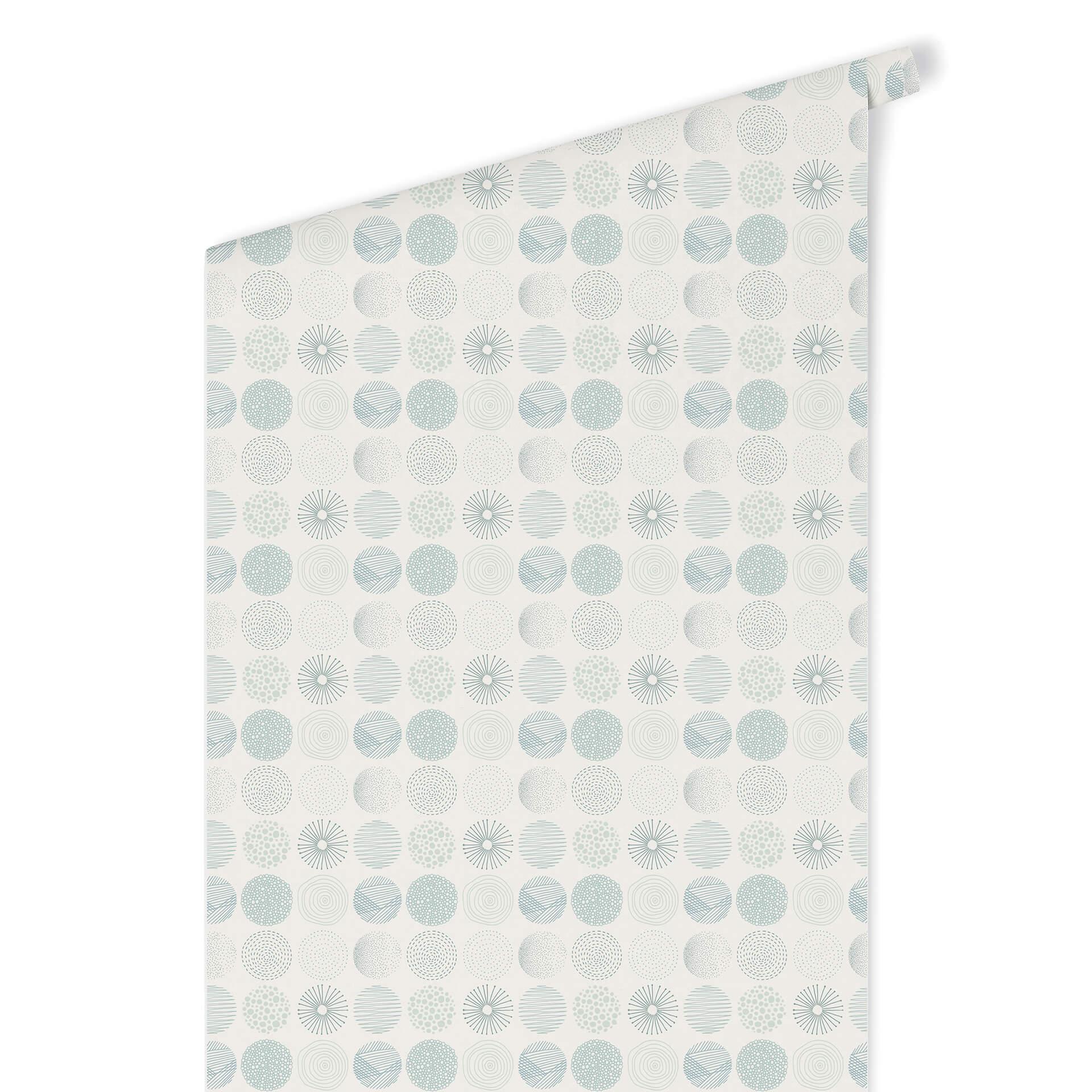 Patroonbehang – Abstracte Cirkels 01 – turquoise