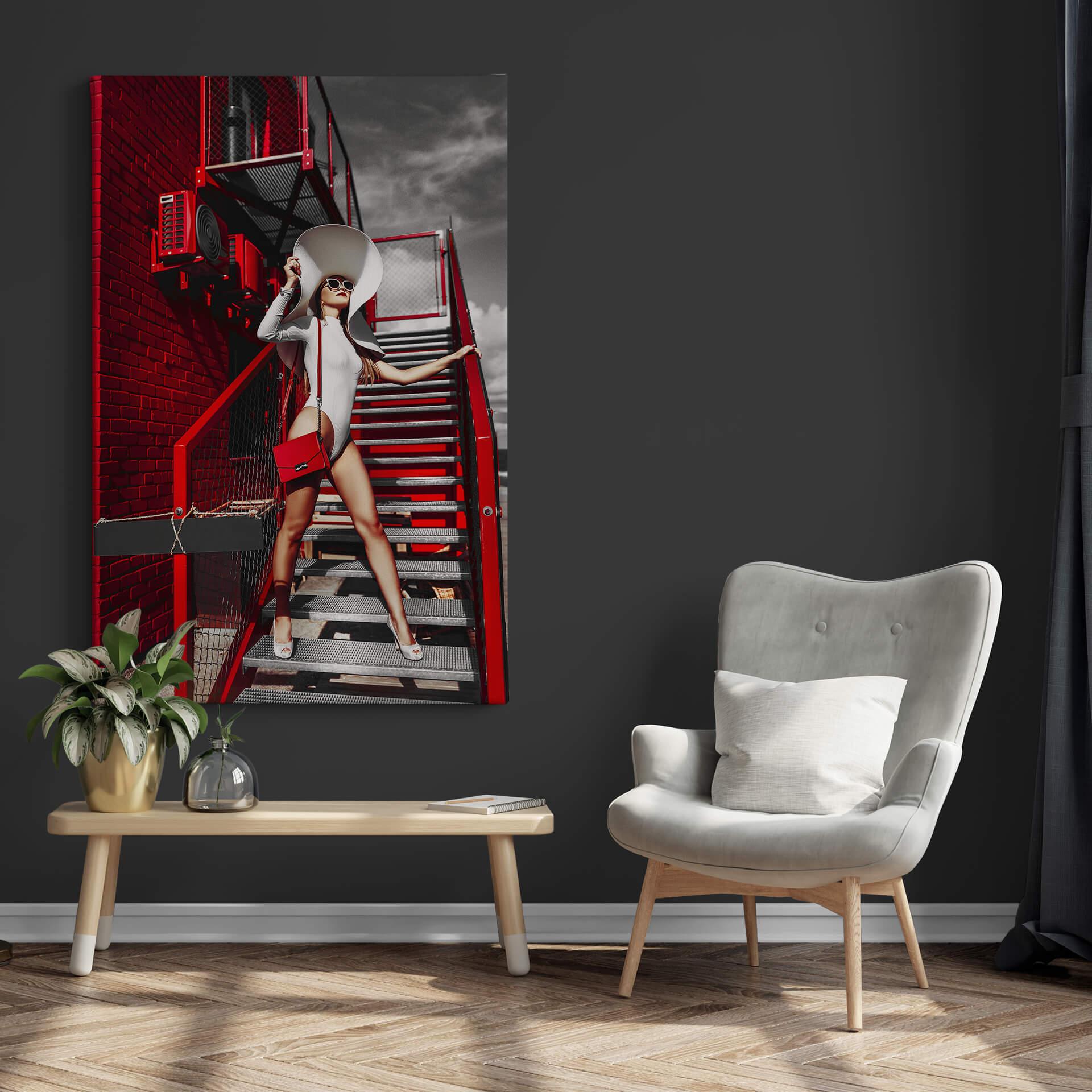 Canvas Bolgov - Model - wit rood