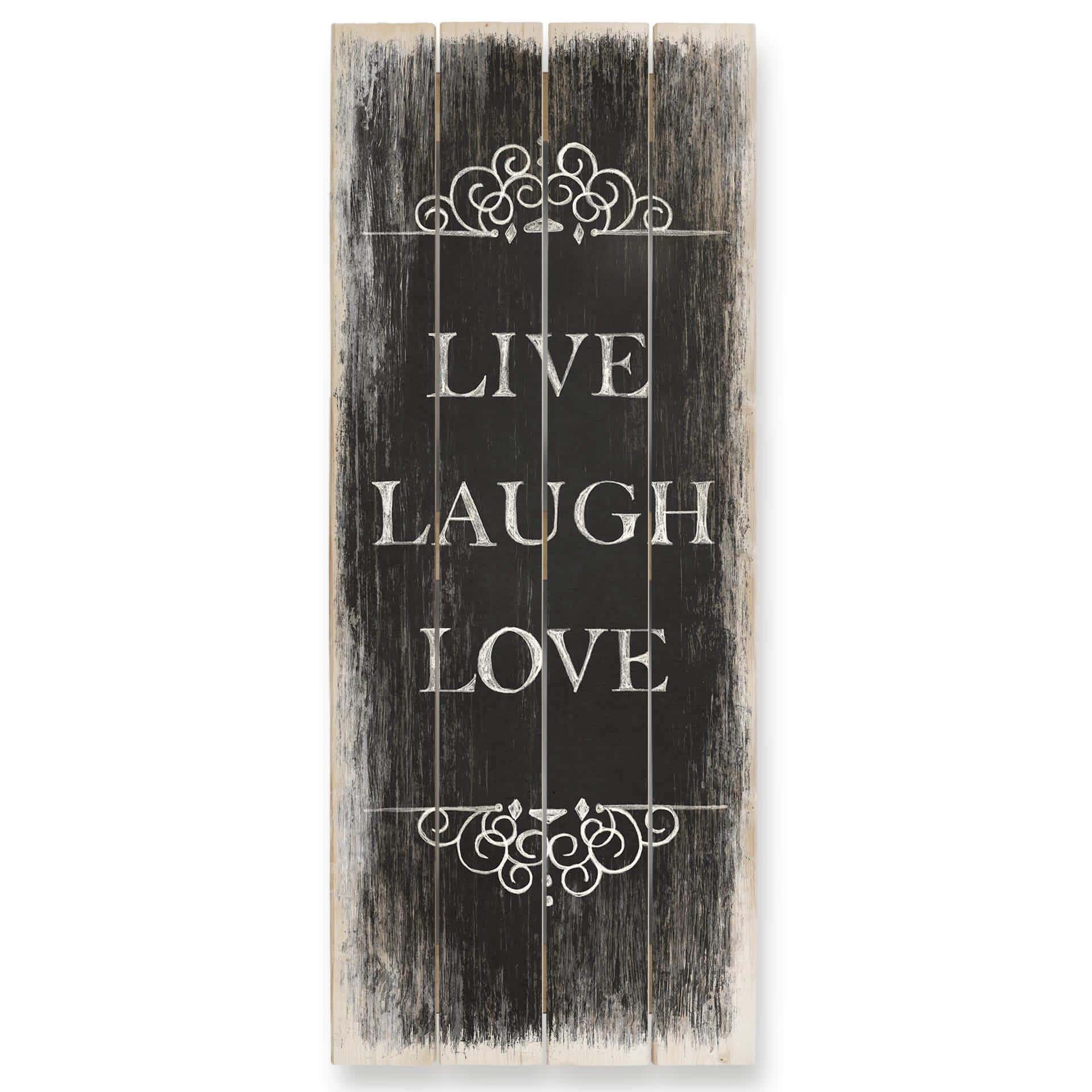 Holzbild Live Laugh Love 01 - Panorama