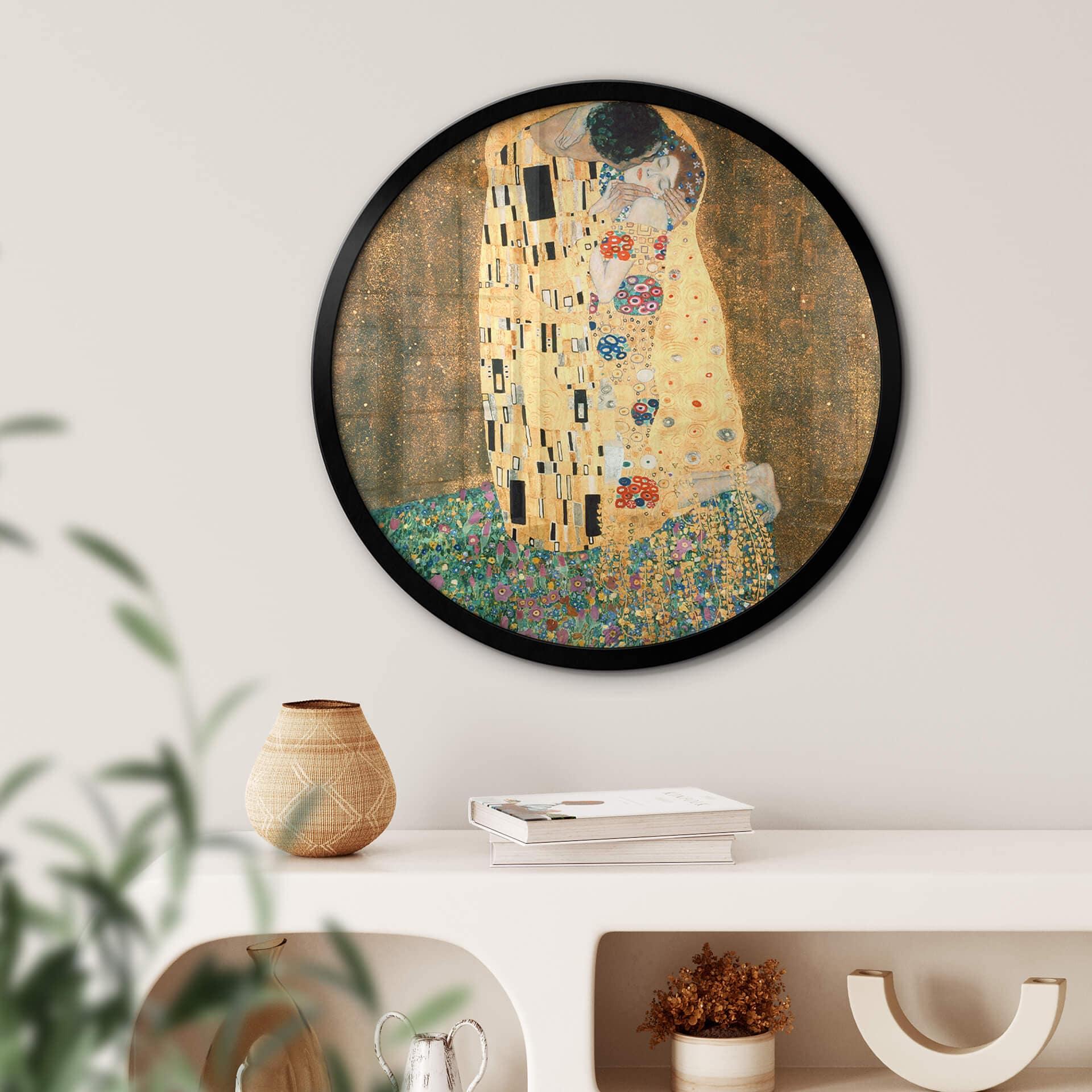 Póster Klimt - El beso - Redondo
