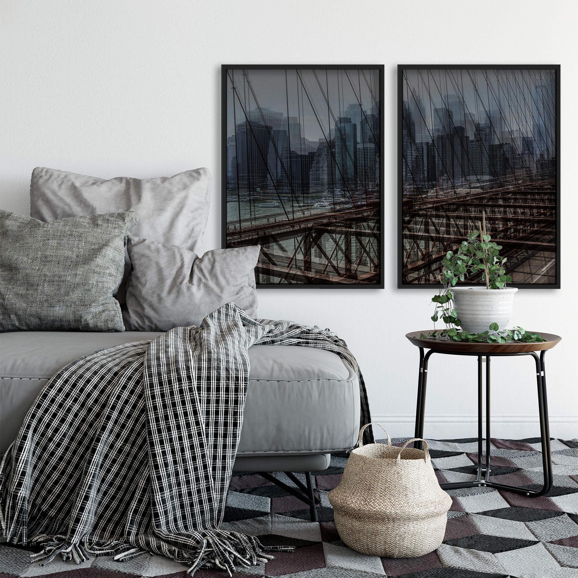 Poster Massimo - New York City (2-teilig) inkl. Bilderrahmen - 50x60 cm