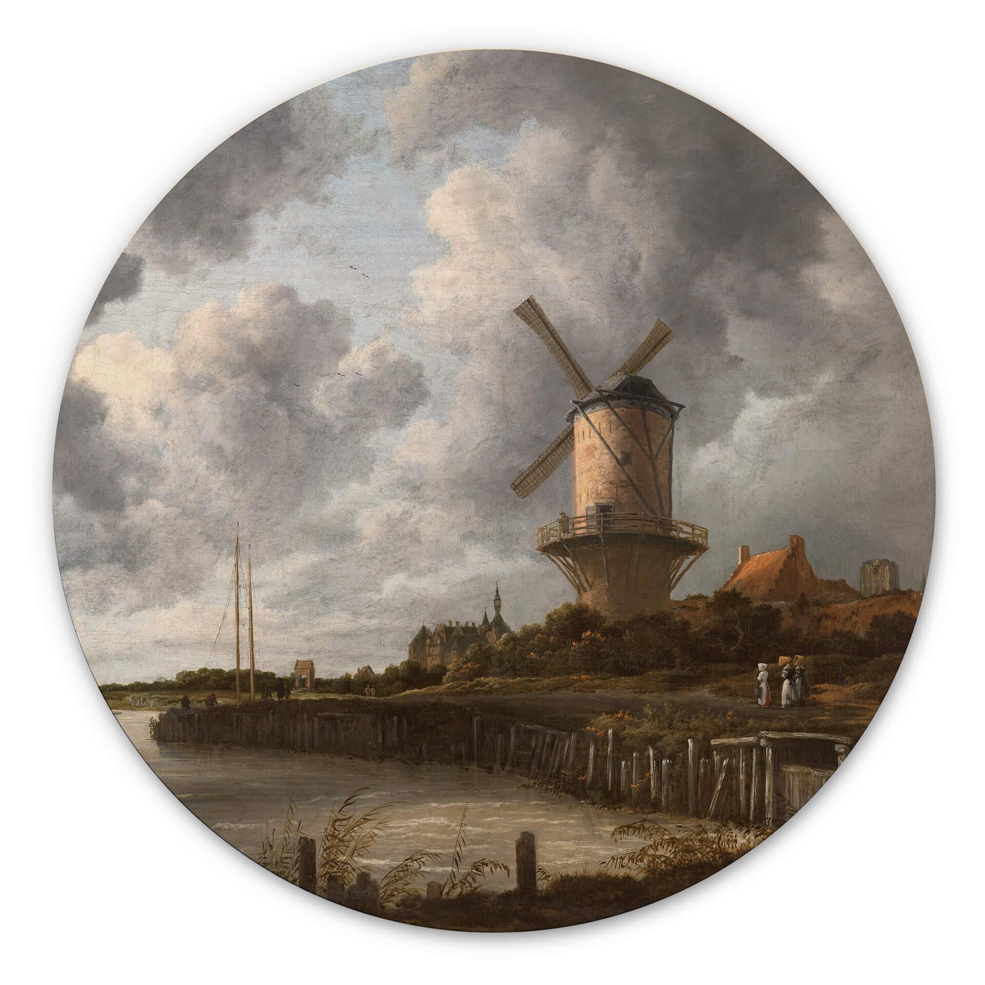 Billede af træ Van Ruisdael - Vindmøllen i Wijk - Rund