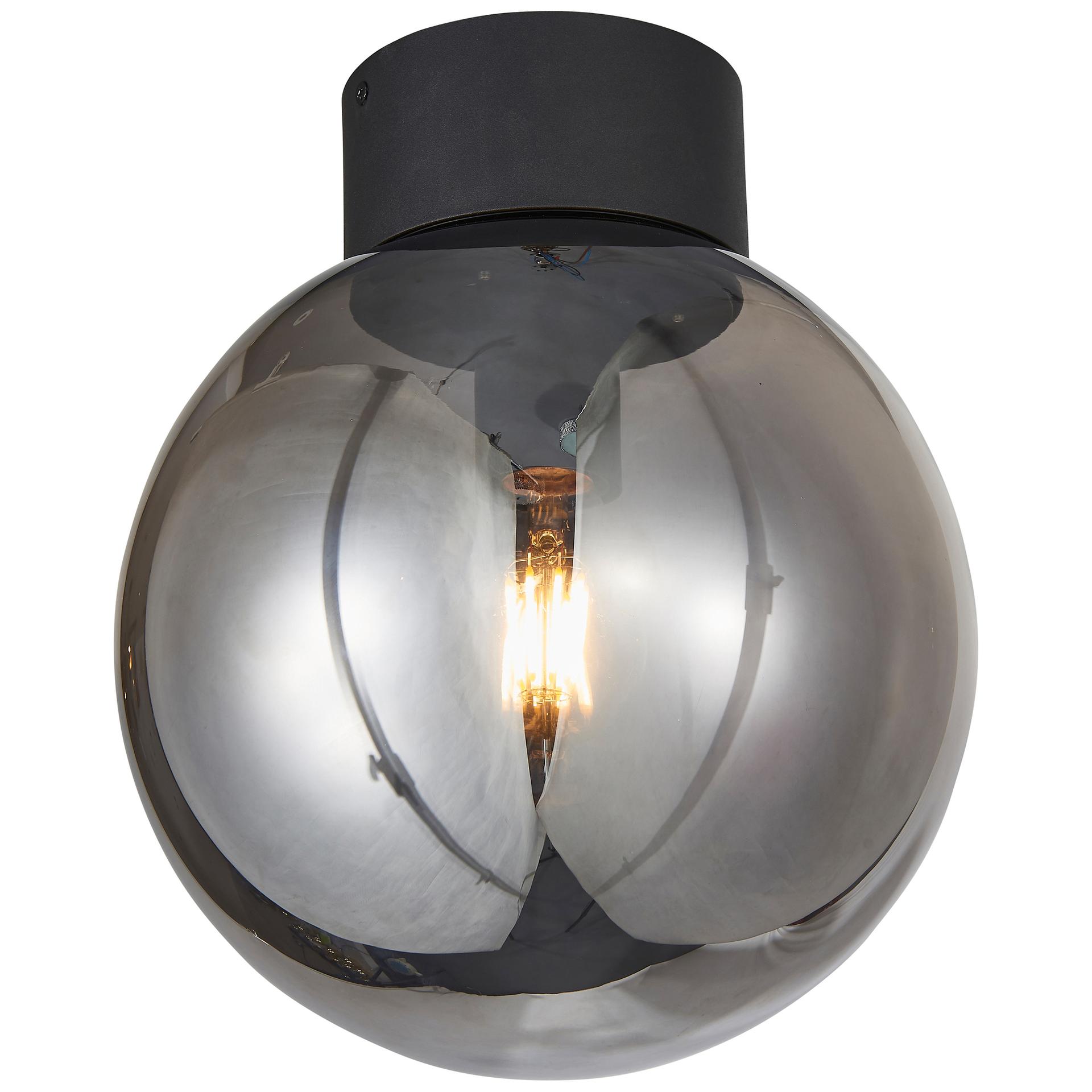 Deckenleuchte Anna, grau, 29,5 x 25 cm, Glas Deckenleuchte
