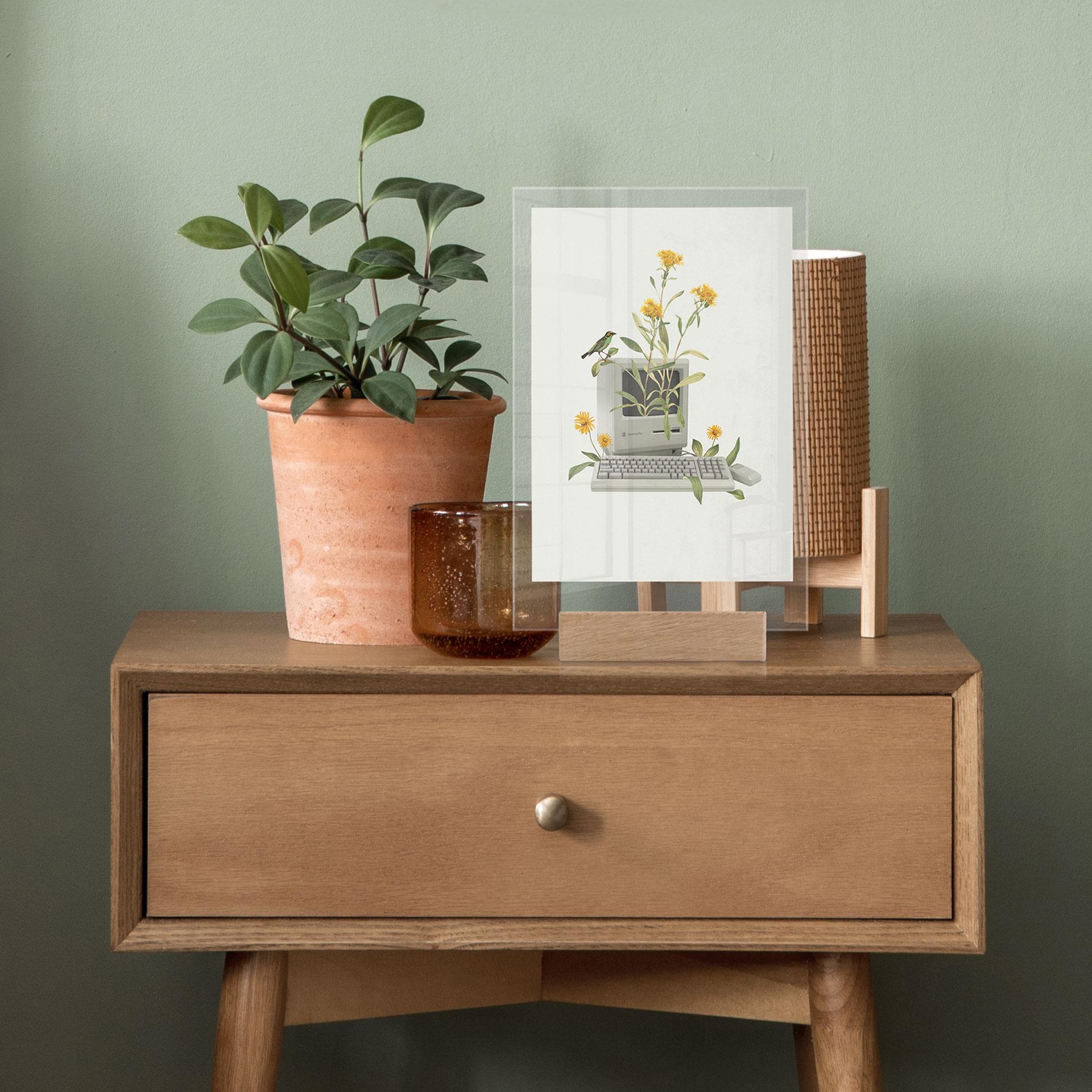 Tischaufsteller Vintage Botanik-Computer - Frida Floral Studio