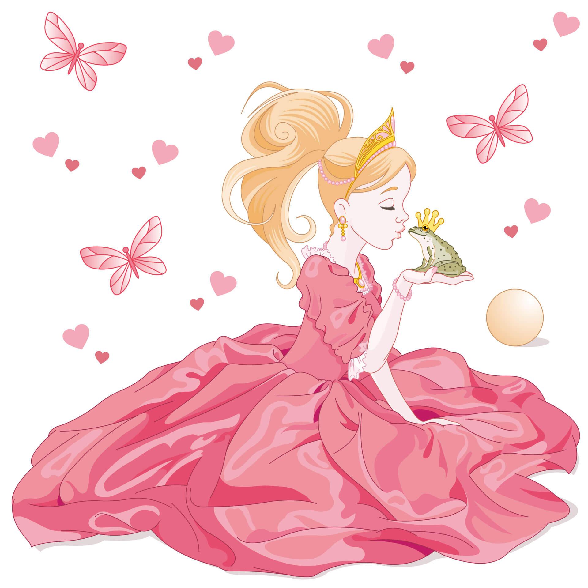 Adesivo murale - La principessa e il re ranocchio
