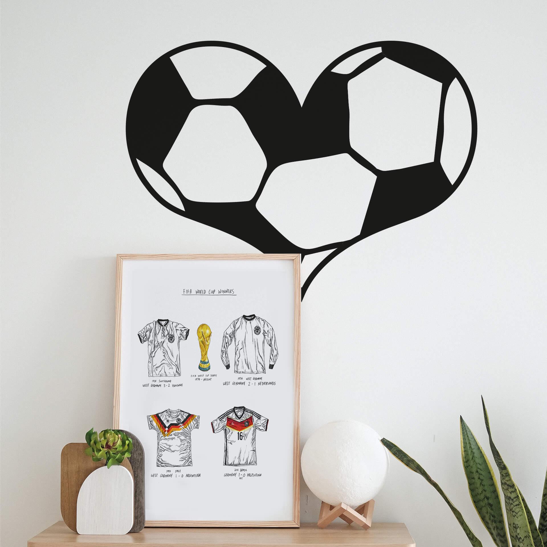 Muursticker Voetbal Hart