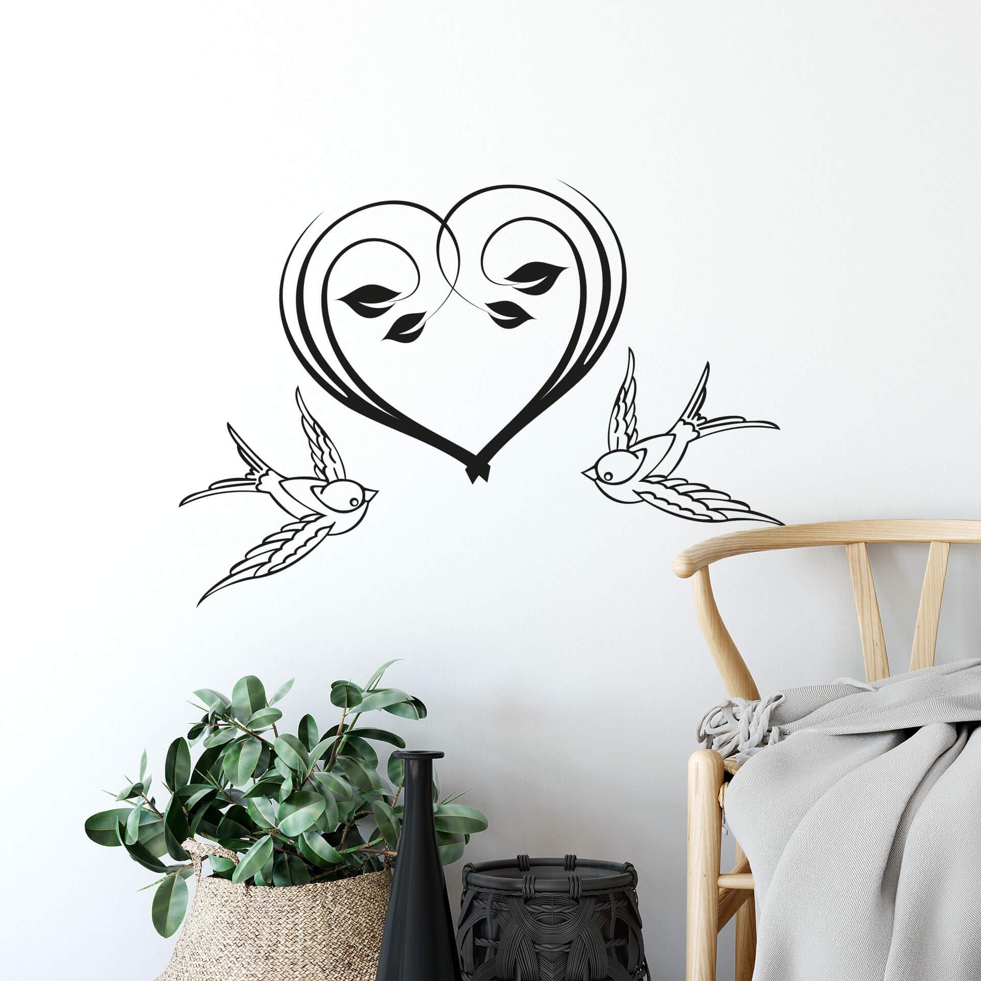 Muursticker Bloemenhart