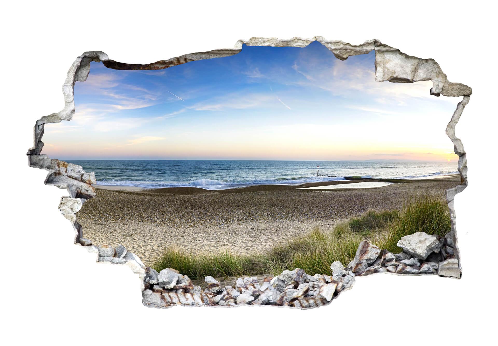 3D Muursticker Strandpanorama
