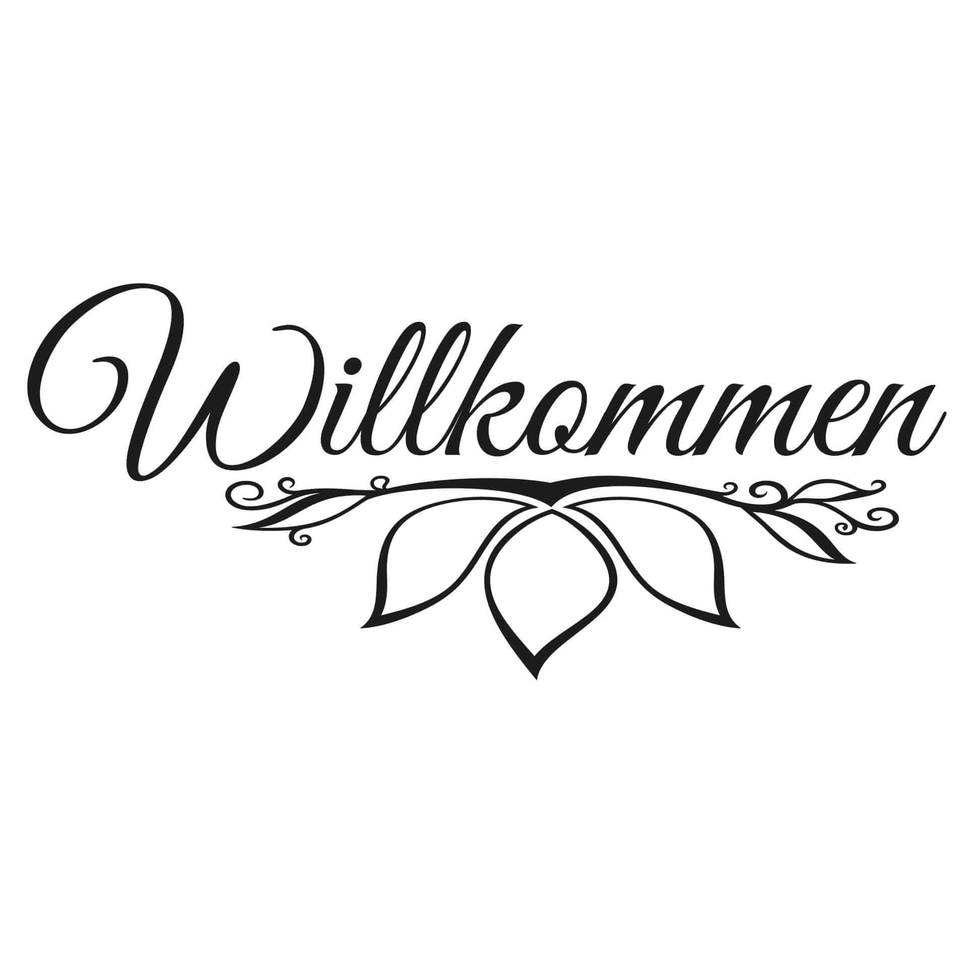 Wandtattoo Willkommen 3 + 4 Haken