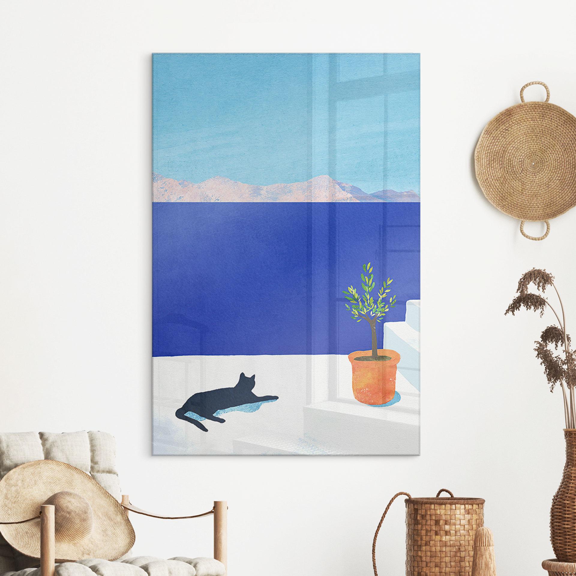 Acrylglas Siësta met kat aan zee - Rivers