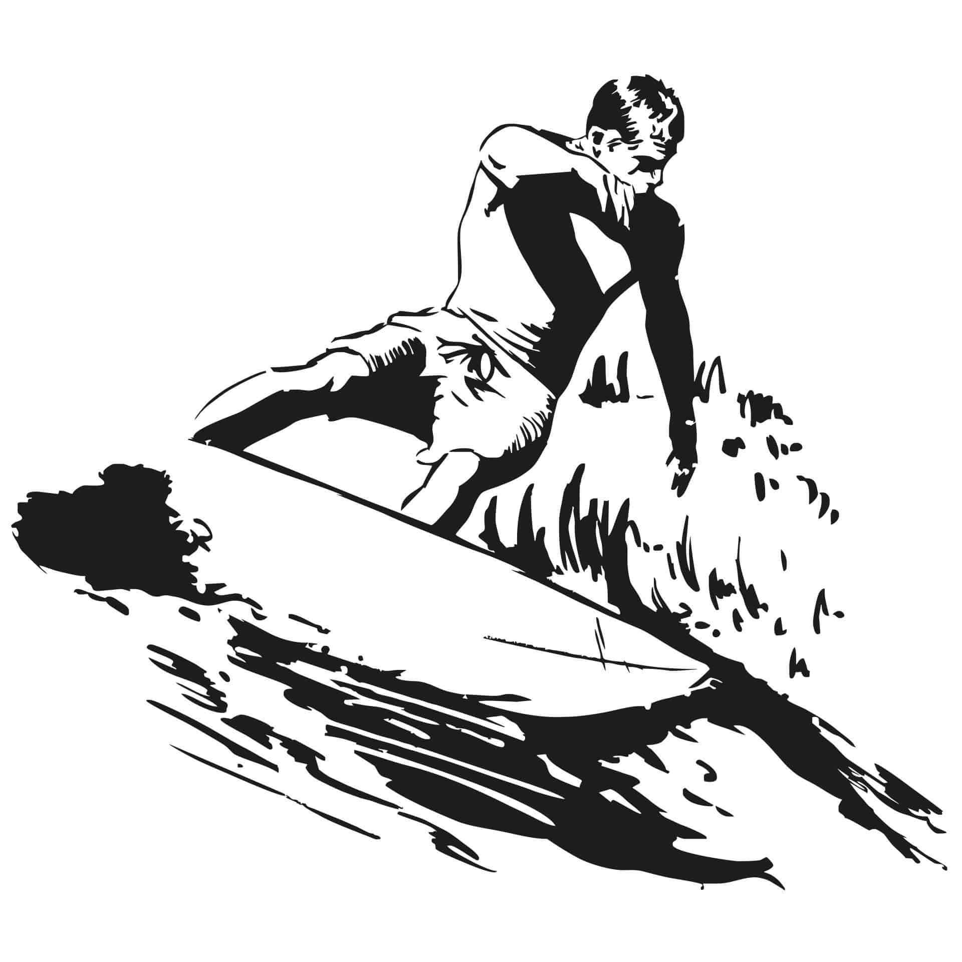 Wandtattoo Surfer