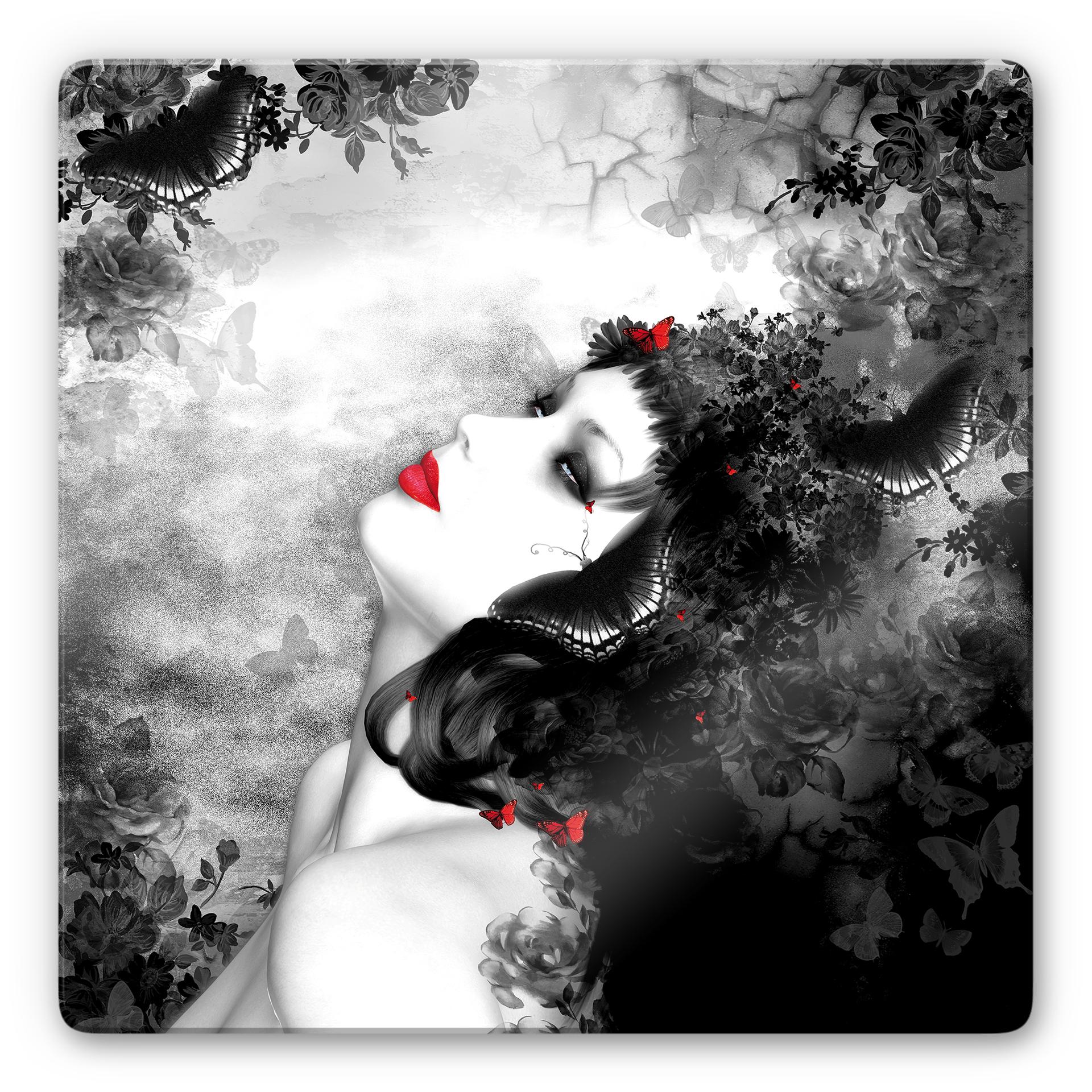 Tableau en verre - Papillons noirs