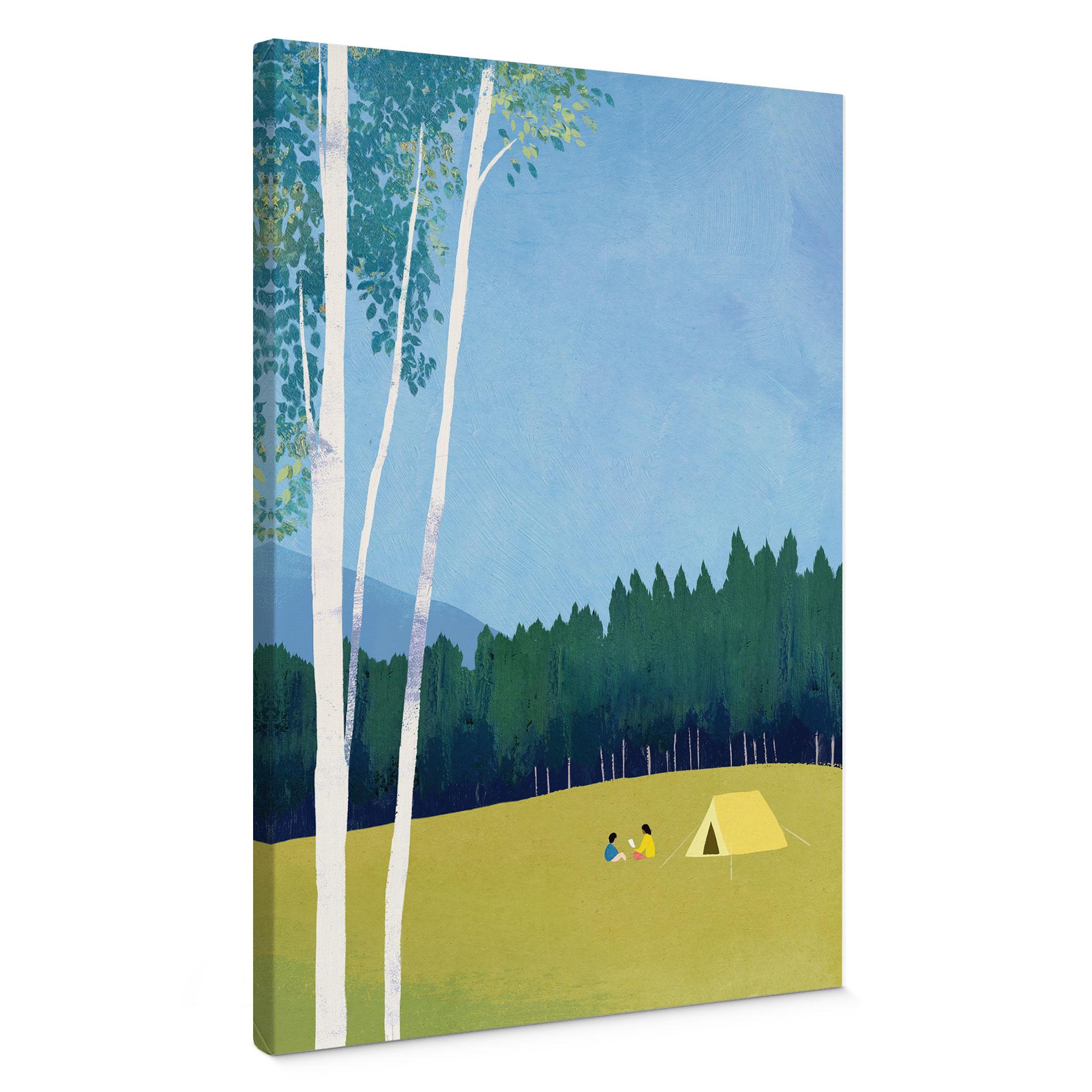 Canvasbillede Camping ved skoven - Rivers