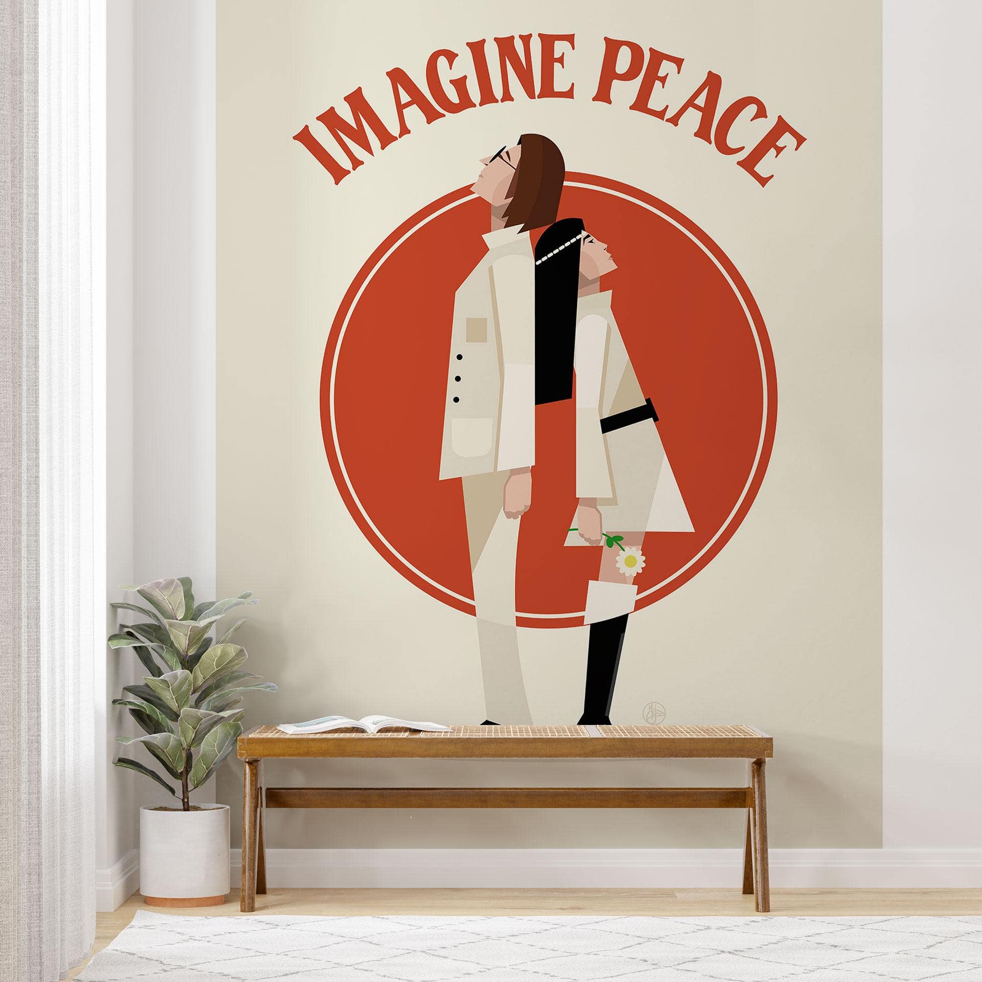 Fototapetet Imagine Peace - To for fred og håb - Retrodrome