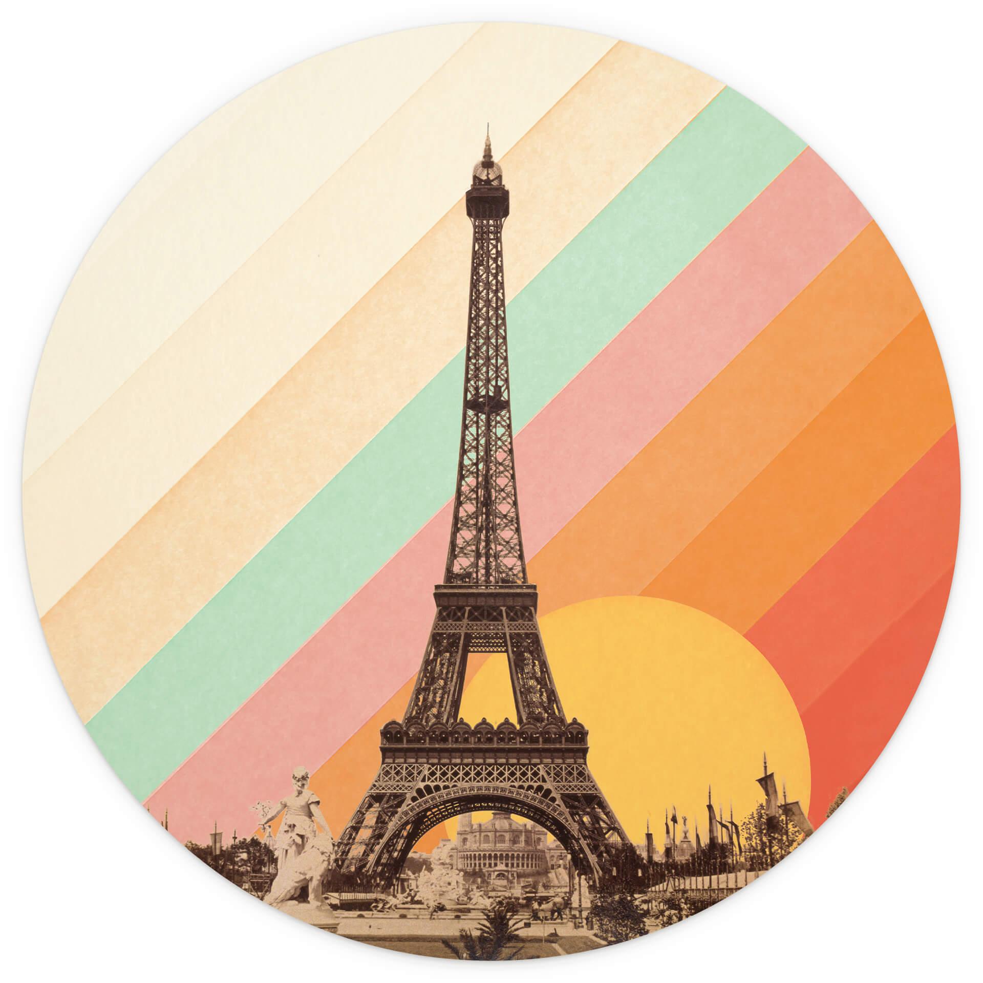 Behangcirkel Bodart - Retro Eiffeltoren - vliesbehang/zelfklevend vliesbehang