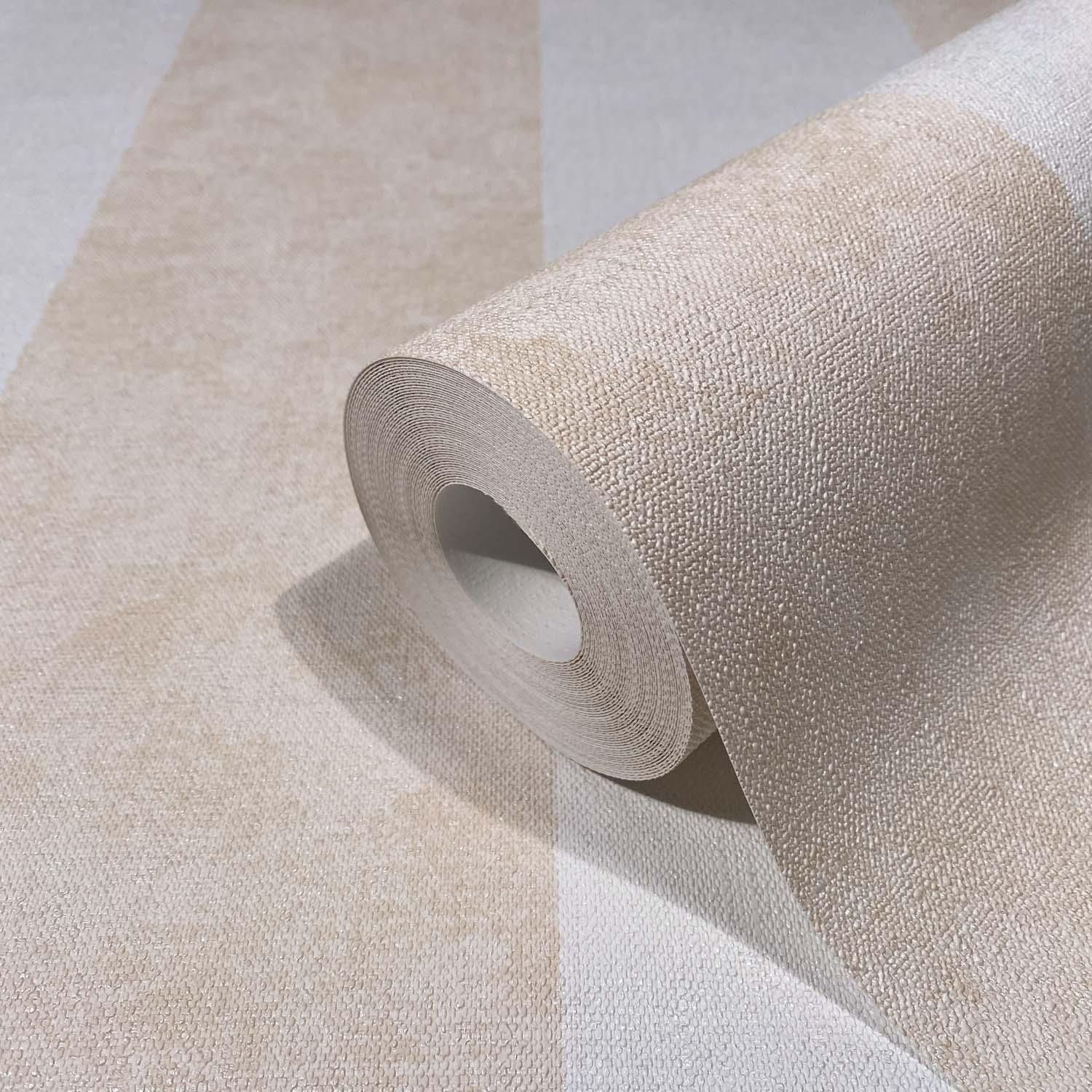 Gestreept behang, vliesbehang Shades Iconic wit, beige