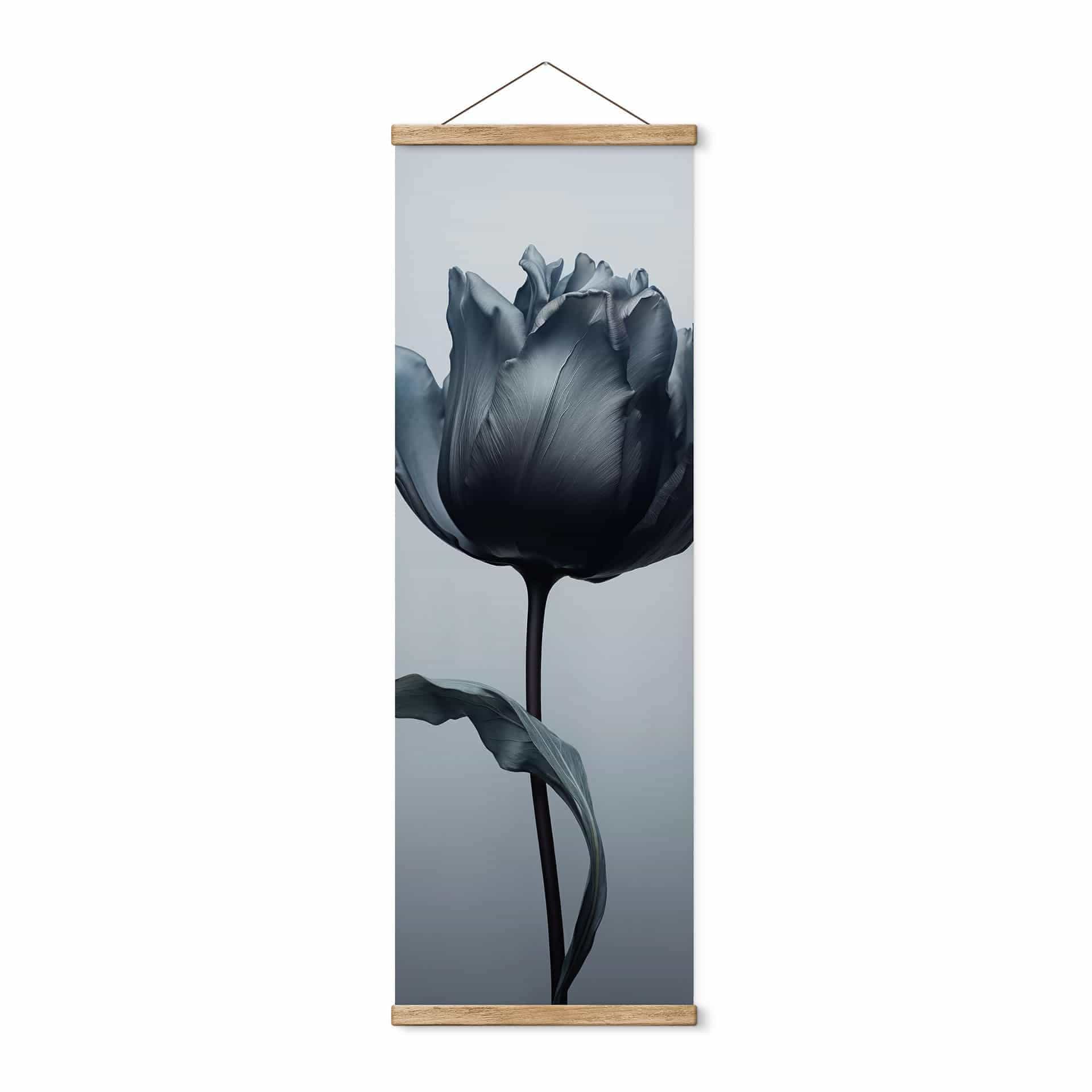 Tekstil plakat Fløjlsagtig tulipan i sort - Paksoylu