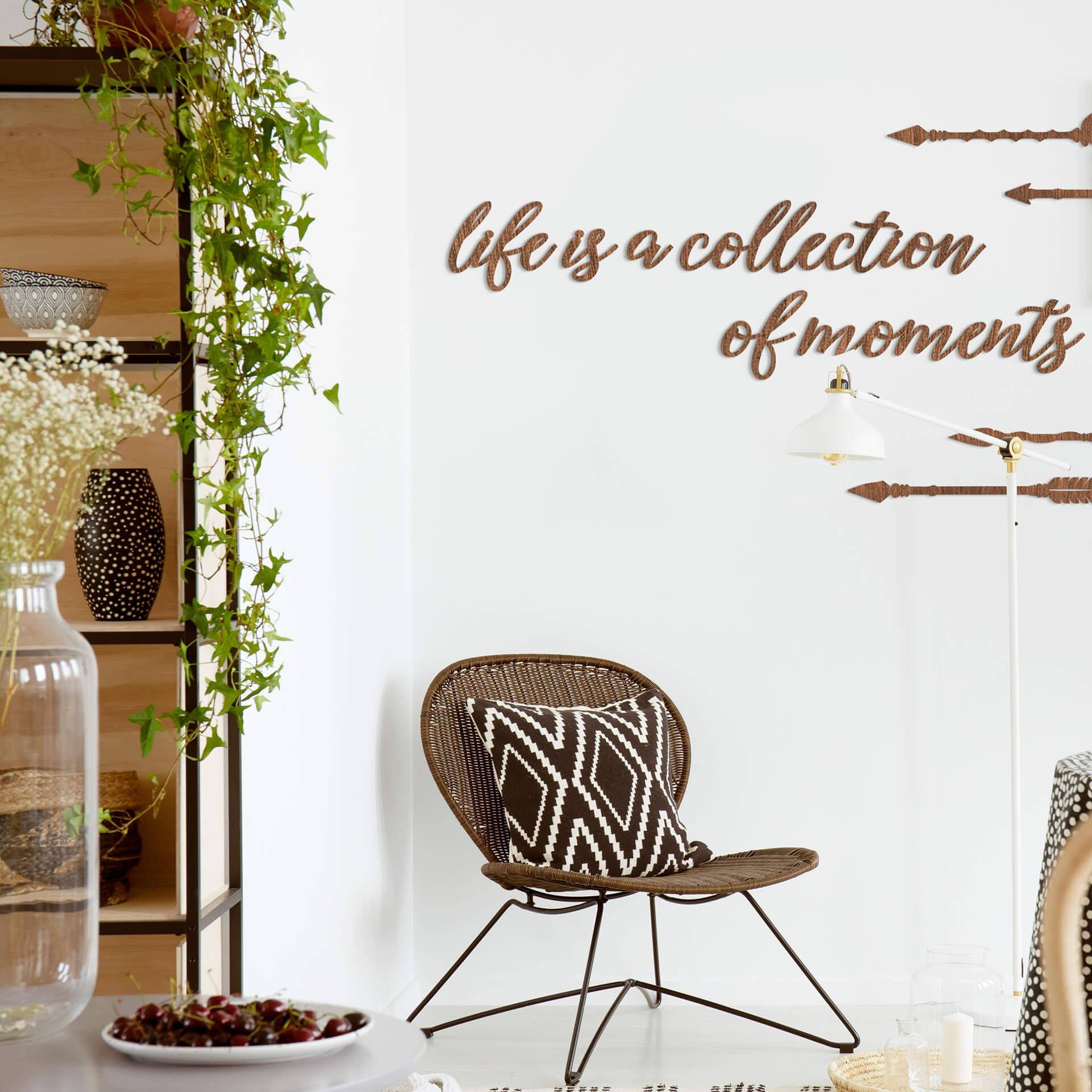 Træbogstaver - Life is a collection of moments - Mahogni