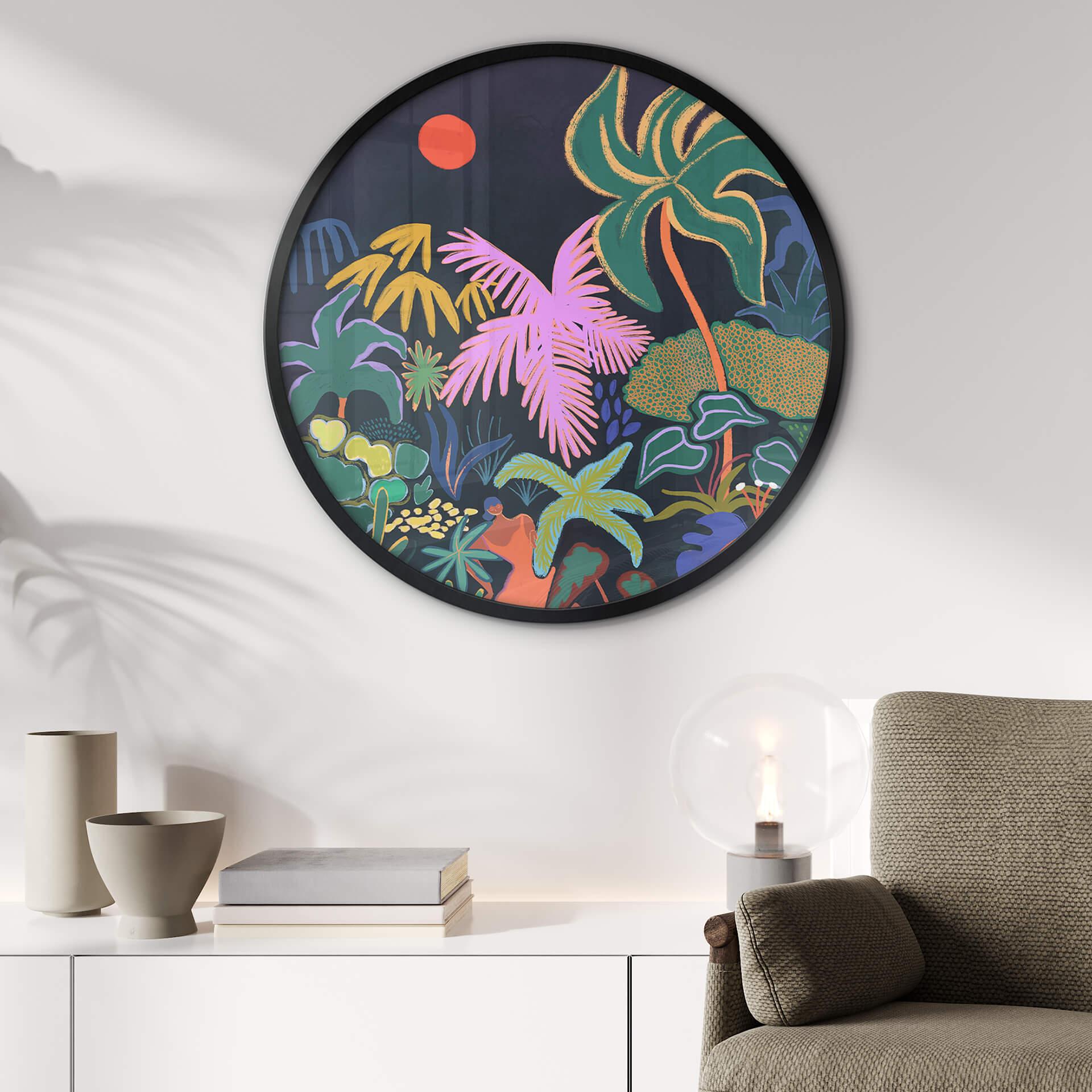 Póster Arty Guava - Exotismo en la oscuridad de la noche - Redondo
