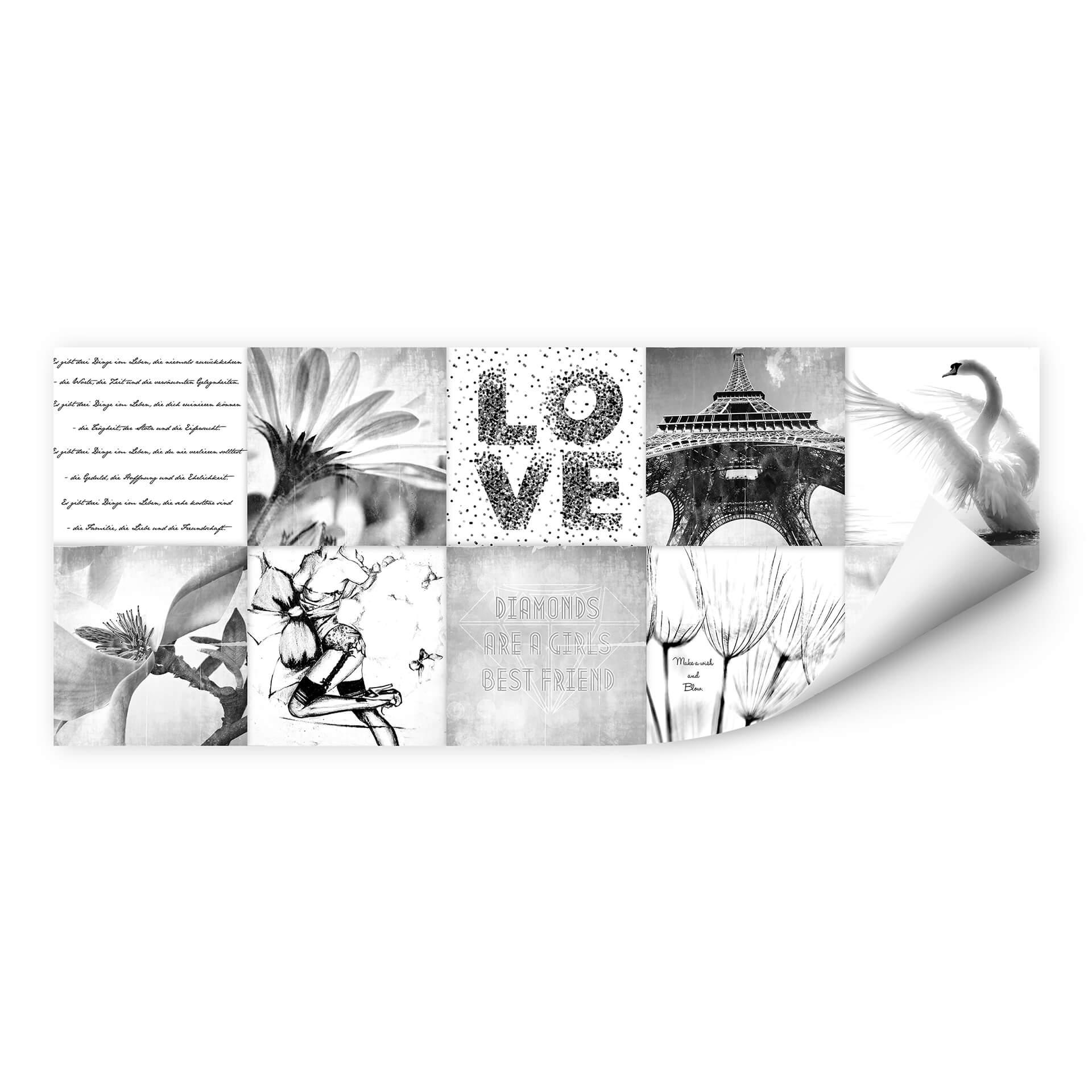 Zelfklevende Poster - Impressions of a Girly Life - panorama