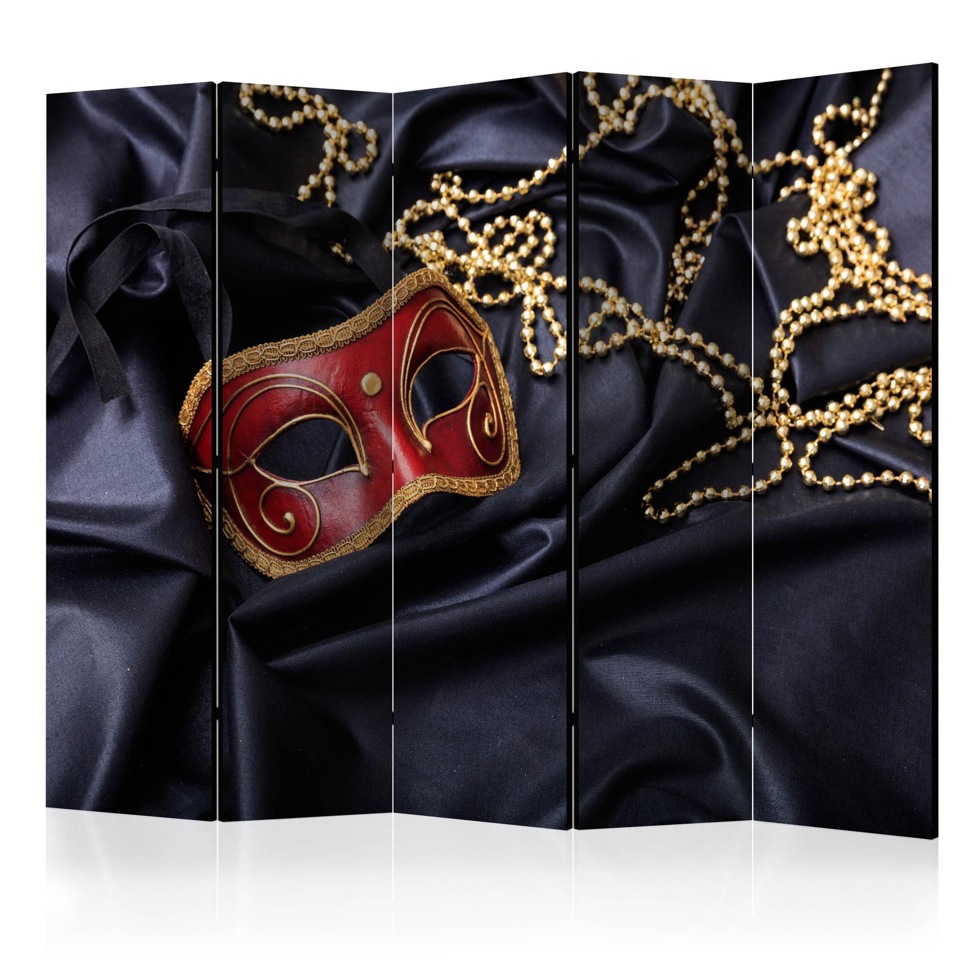 Screen room divider - Karneval, 5-delt - 225x172 cm